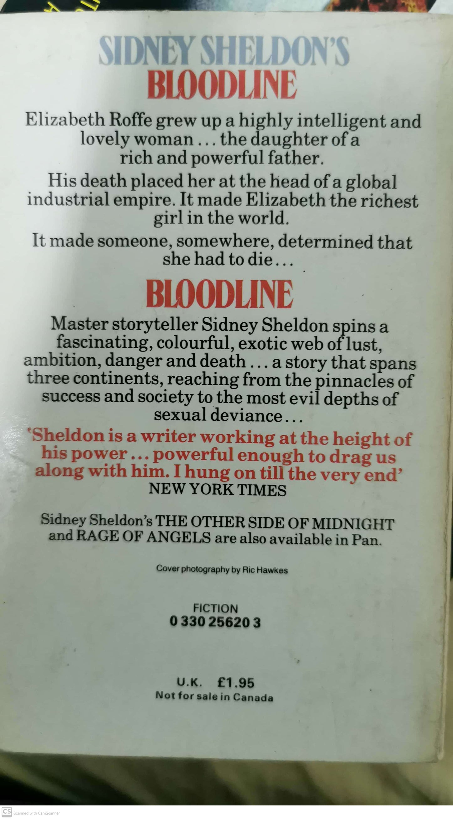 Bloodline Hardcover – January 1, 1987 by Sidney Sheldon