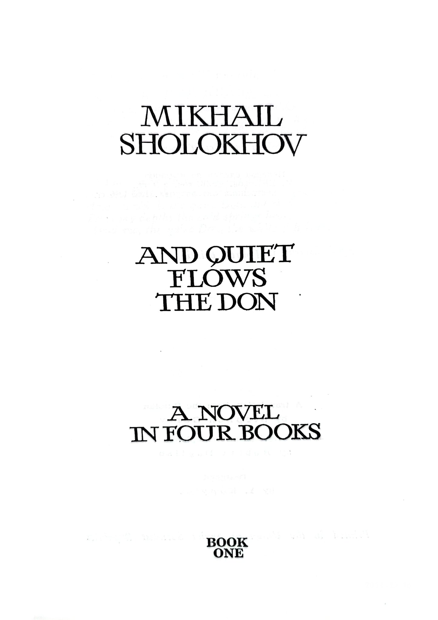 All Quiet Flows The Don Part 1 Mikhail Sholokhov Published by Progress Publishers, 1968