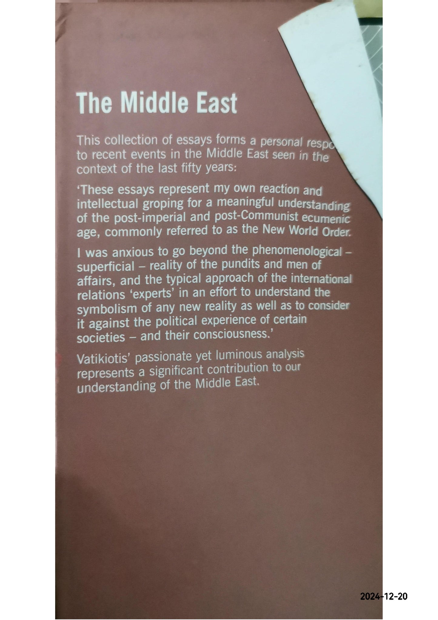 The Middle East: From the End of the Empire to the End of the Cold War 1st Edition by P.J. Vatikiotis (Author)