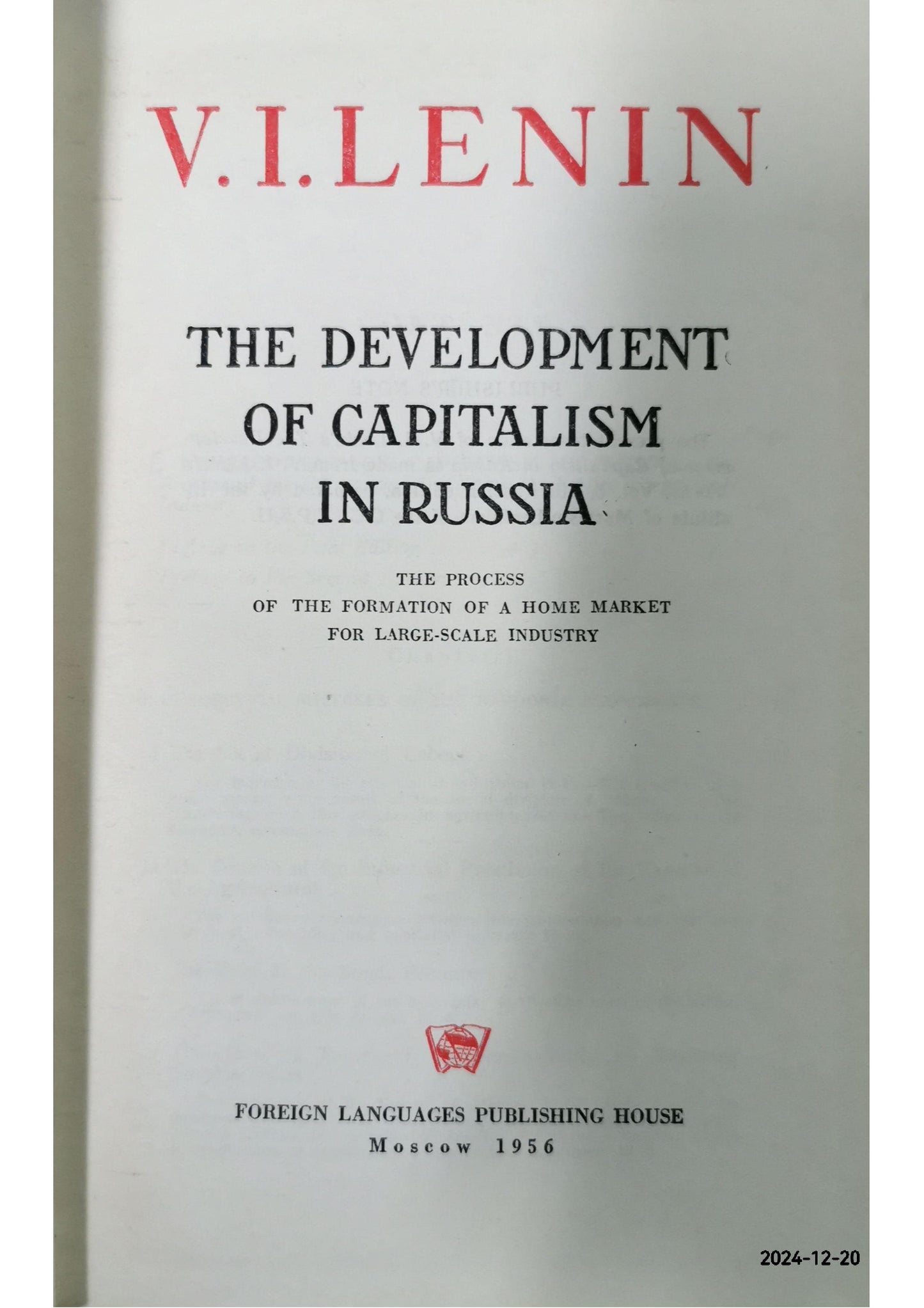 The Development of Capitalism in Russia Hardcover – January 1, 1972 by Vladimir Lenin (Author)