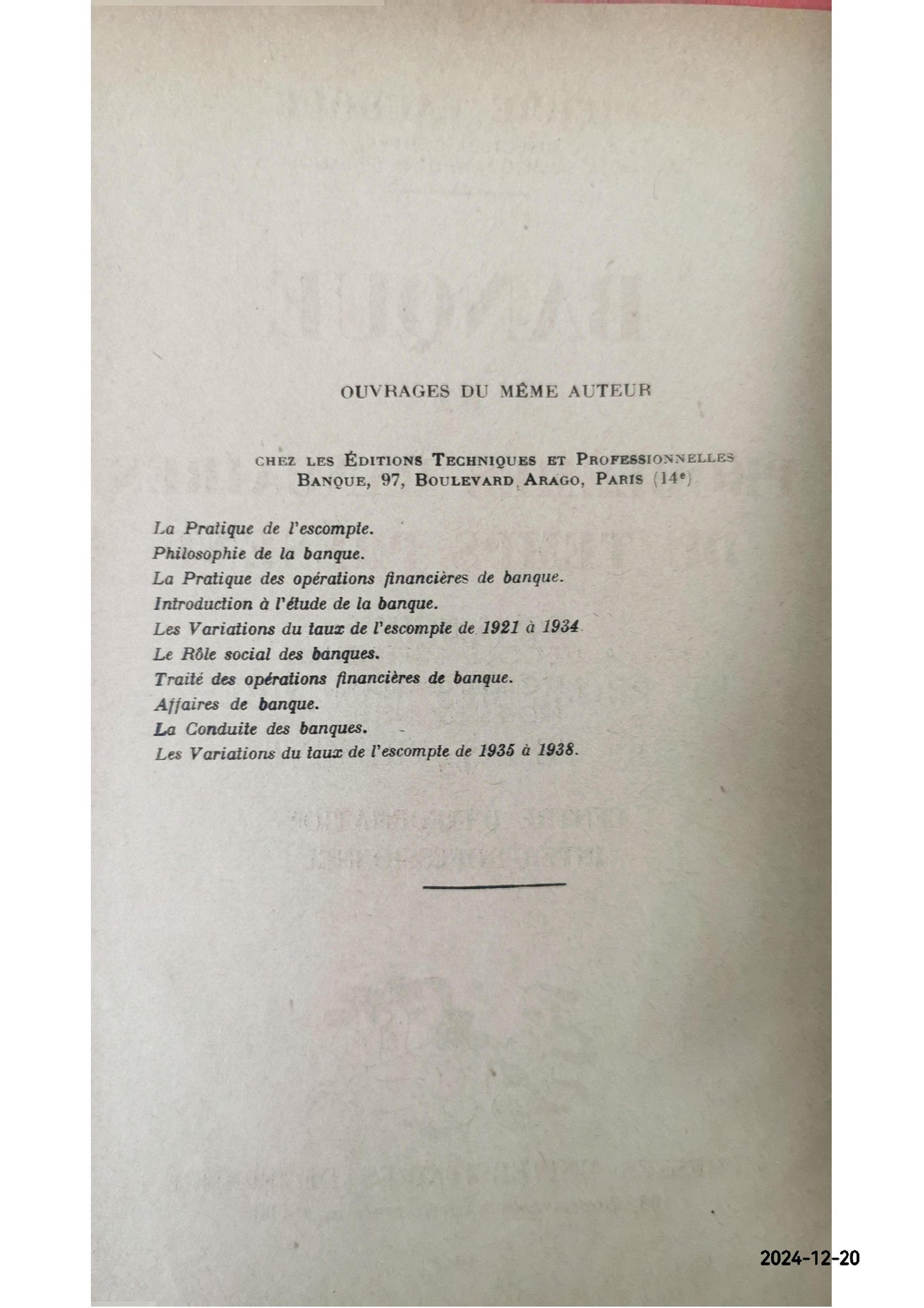 Banque et problèmes bancaires du temps présent - Cours professé à l'école supérieure d'organisation professionnelle du centre d'information interprofessionnel. Copertina flessibile – 1 gennaio 1942 di Cauboue Pierre (Autore)