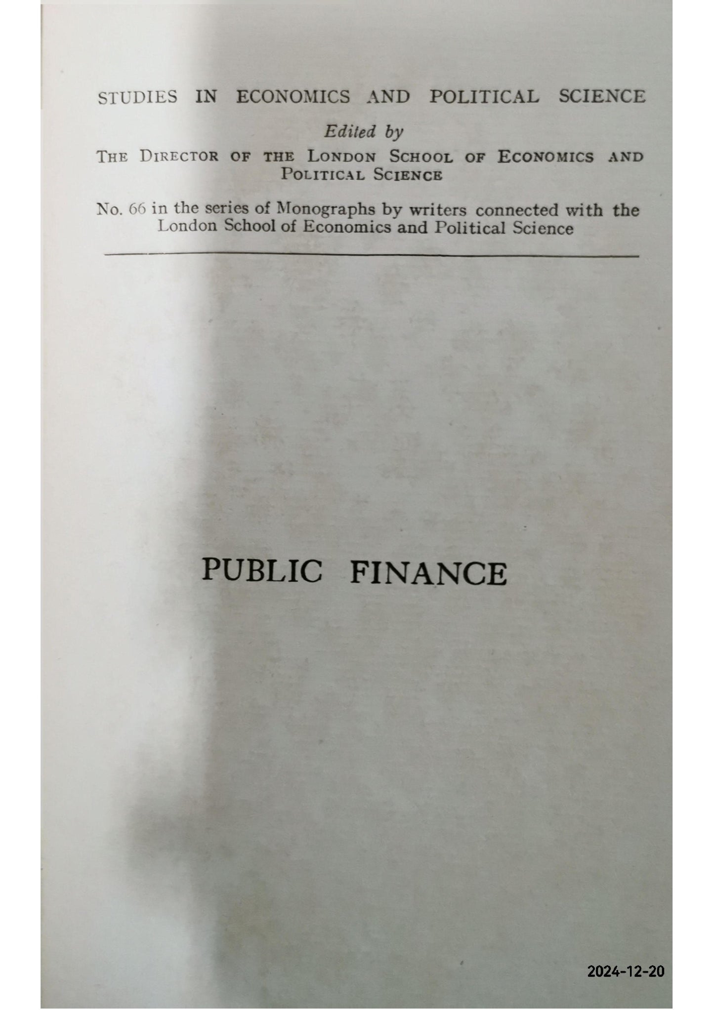 Principles of Public Finance 1st Edition by Hugh Dalton (Author)