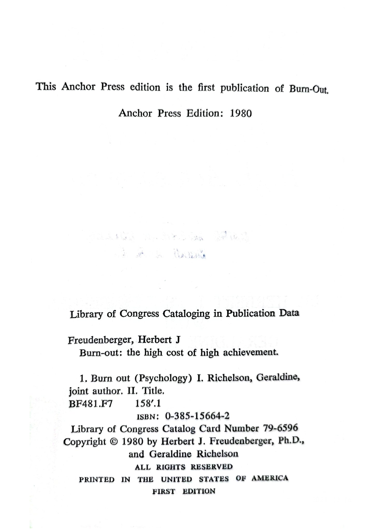 Burnout: The High Cost of High Achievement Hardcover – January 1, 1980 by Herbert J. Freudenberger (Author)