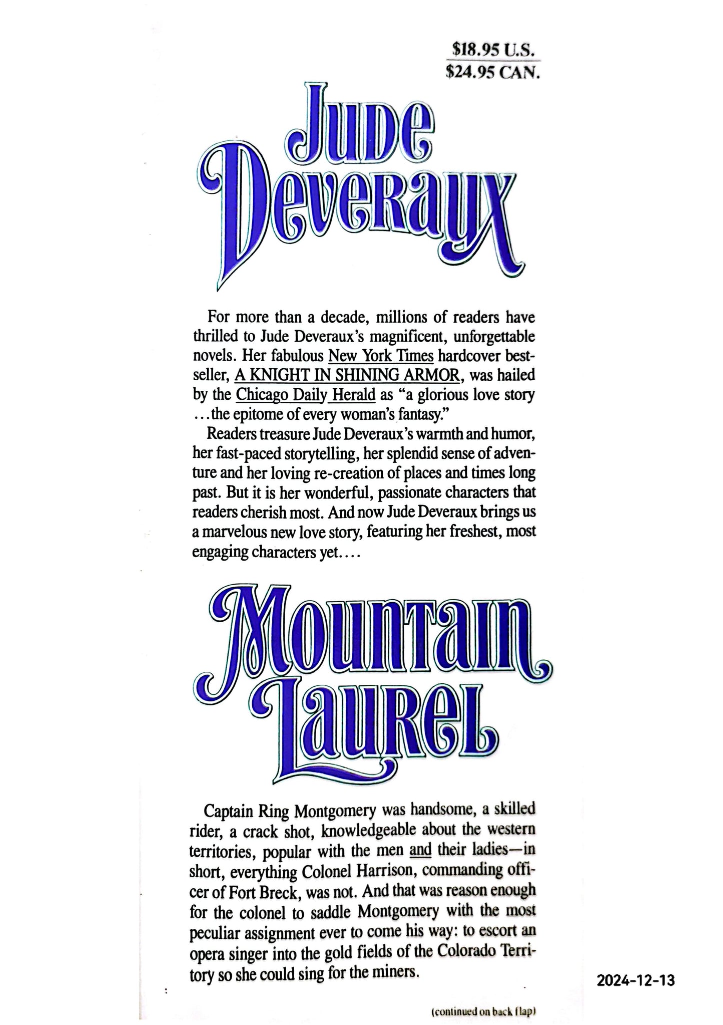 Mountain Laurel Hardcover – January 1, 1990 by Jude Deveraux (Author)