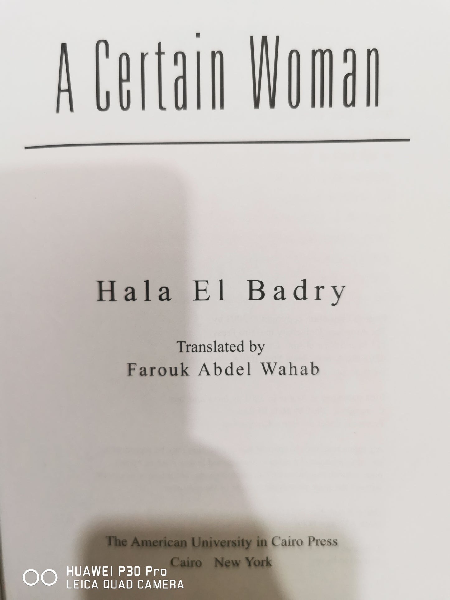 A Certain Woman
Book by Hala El Badry