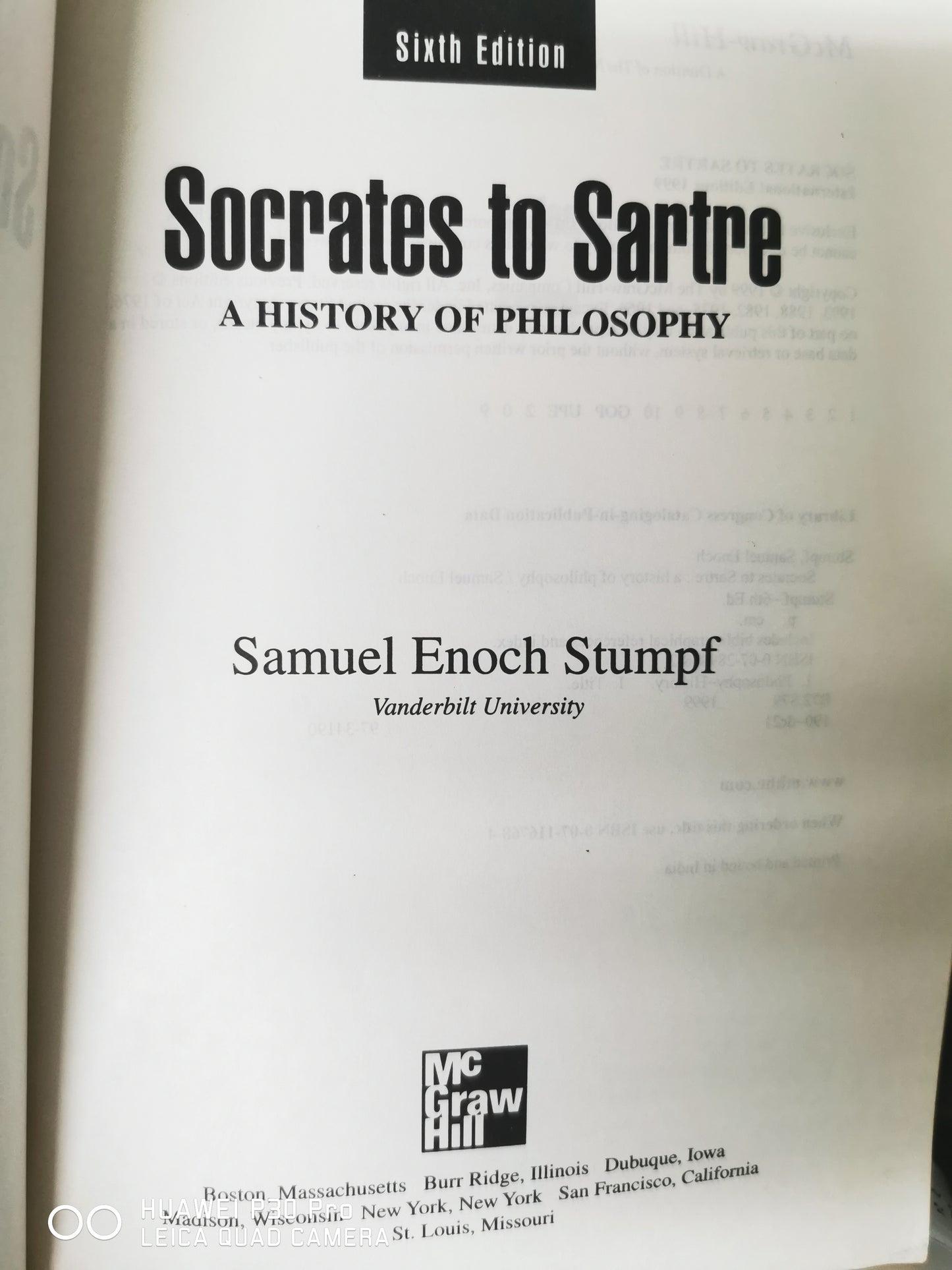 Socrates to Sartre: A History of Philosophy Hardcover  by Samuel Enoch Stumpf