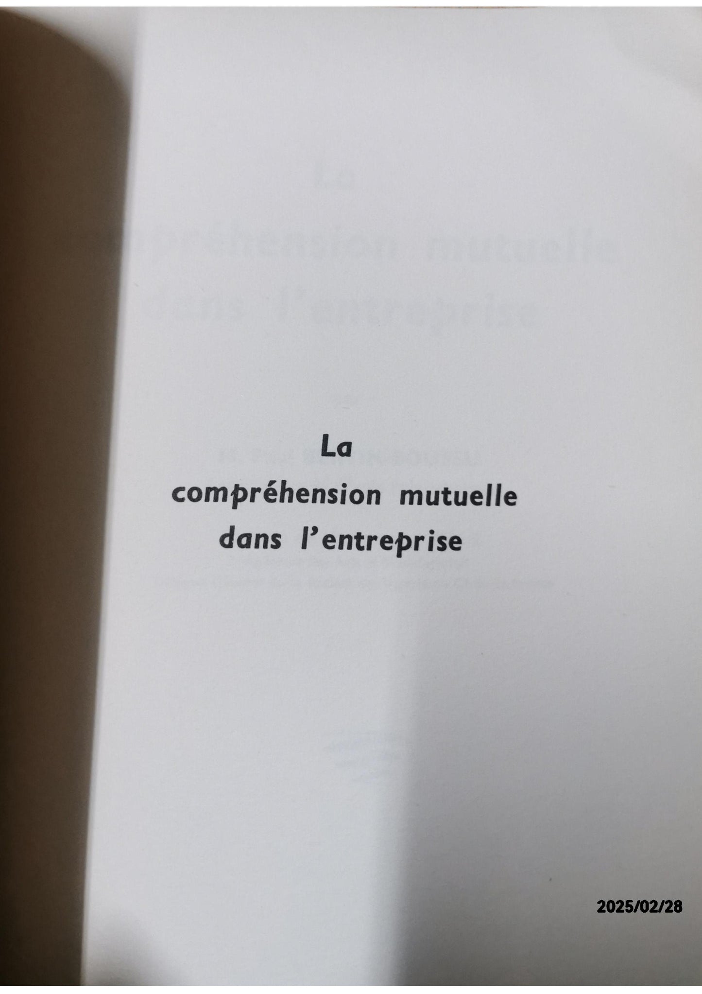 LA COMPRÉHENSION MUTUELLE - Paul Bertin-Boussou