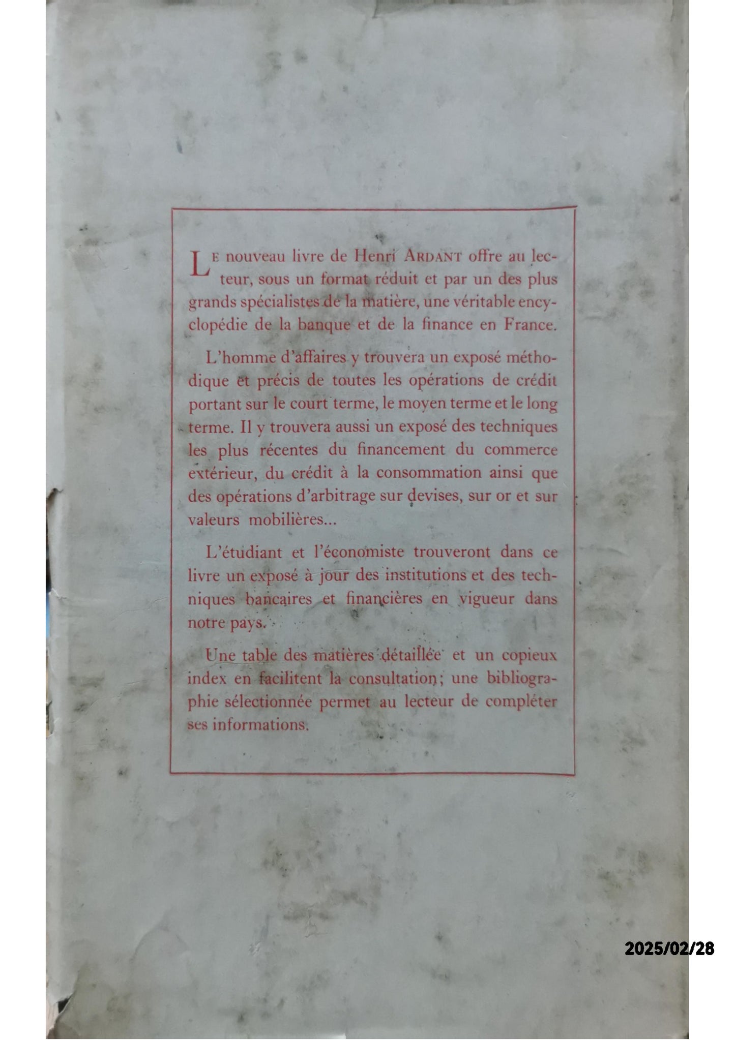 introduction à l'étude des banques et des opérations de banque - Henri Ardant