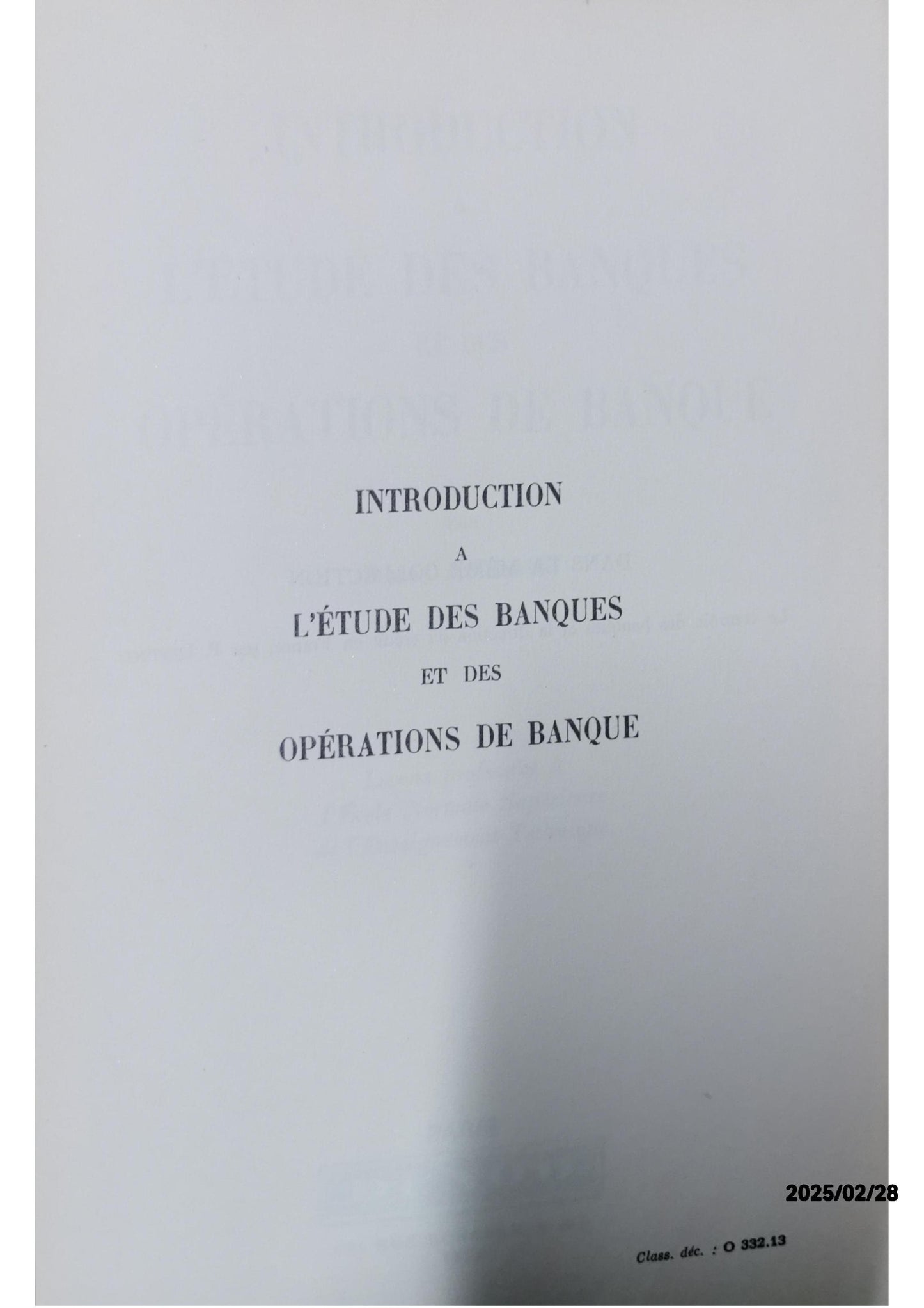 introduction à l'étude des banques et des opérations de banque - Henri Ardant