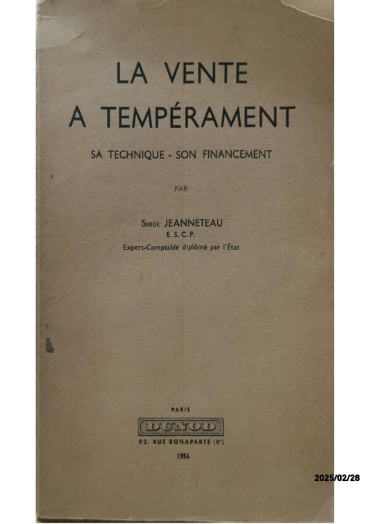 La Vente à tempérament - Serge Jeanneteau