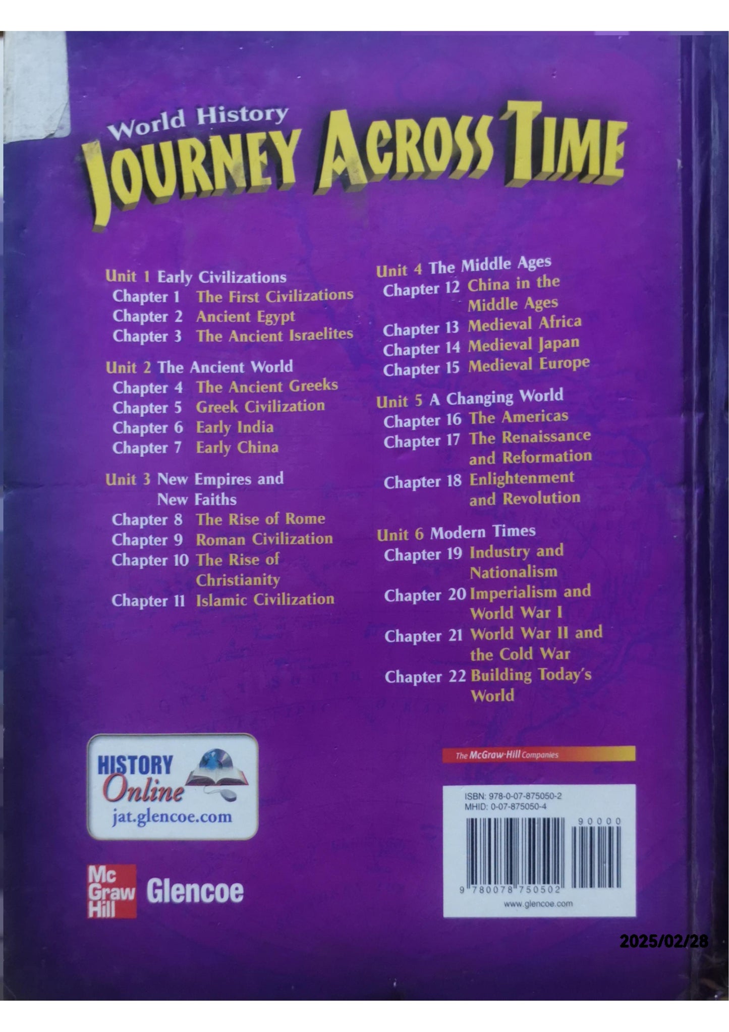 Journey Across Time, Student Edition (MS WH JAT ANC CIVILIZAT (CA)) by McGraw-Hill Education (Author)