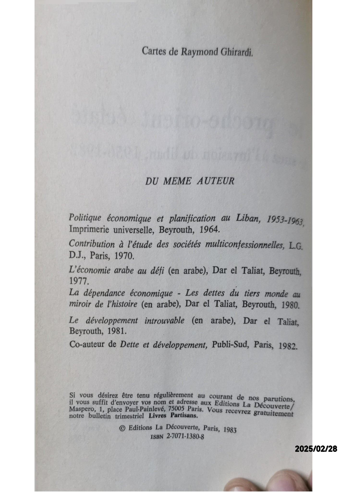 « LE PROCHE-ORIENT ÉCLATÉ », de Georges Corm