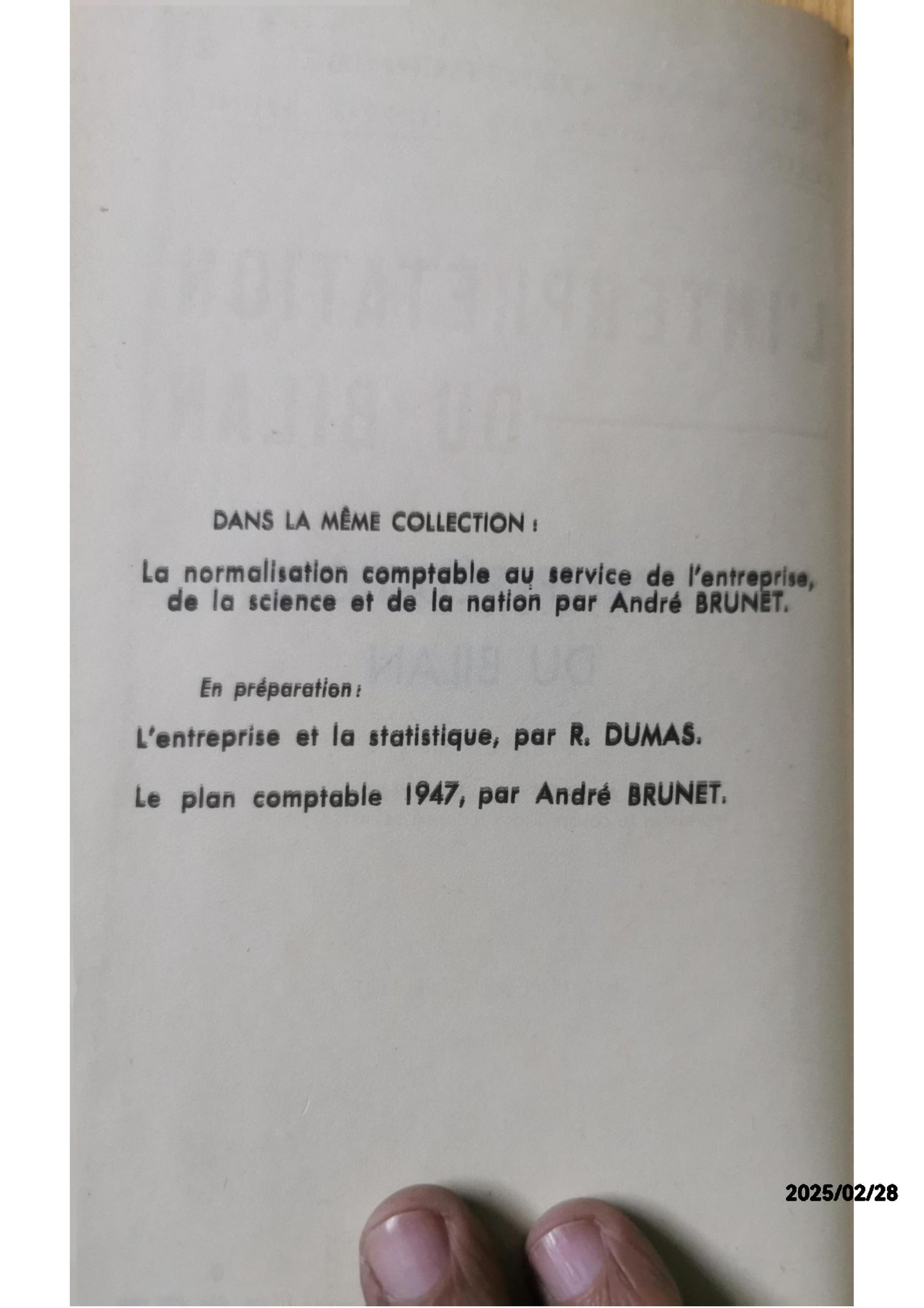 Relié - L interprétation du bilan Ermenegildo G. Snozzi Published by Relié, 1964 Condition: Bon Hardcover