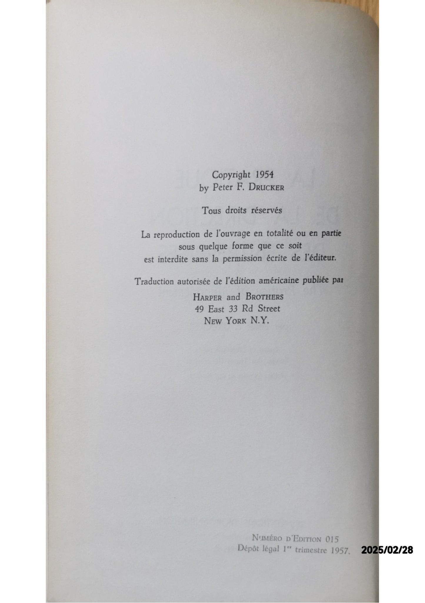 LA PRATIQUE DE LA DIRECTION DES ENTREPRISES / la nature de la fonction de direction - diriger une entreprise / diriger les cadres supérieurs - la structure de la direction / la direction (management) des éxecutant et l'organisation du