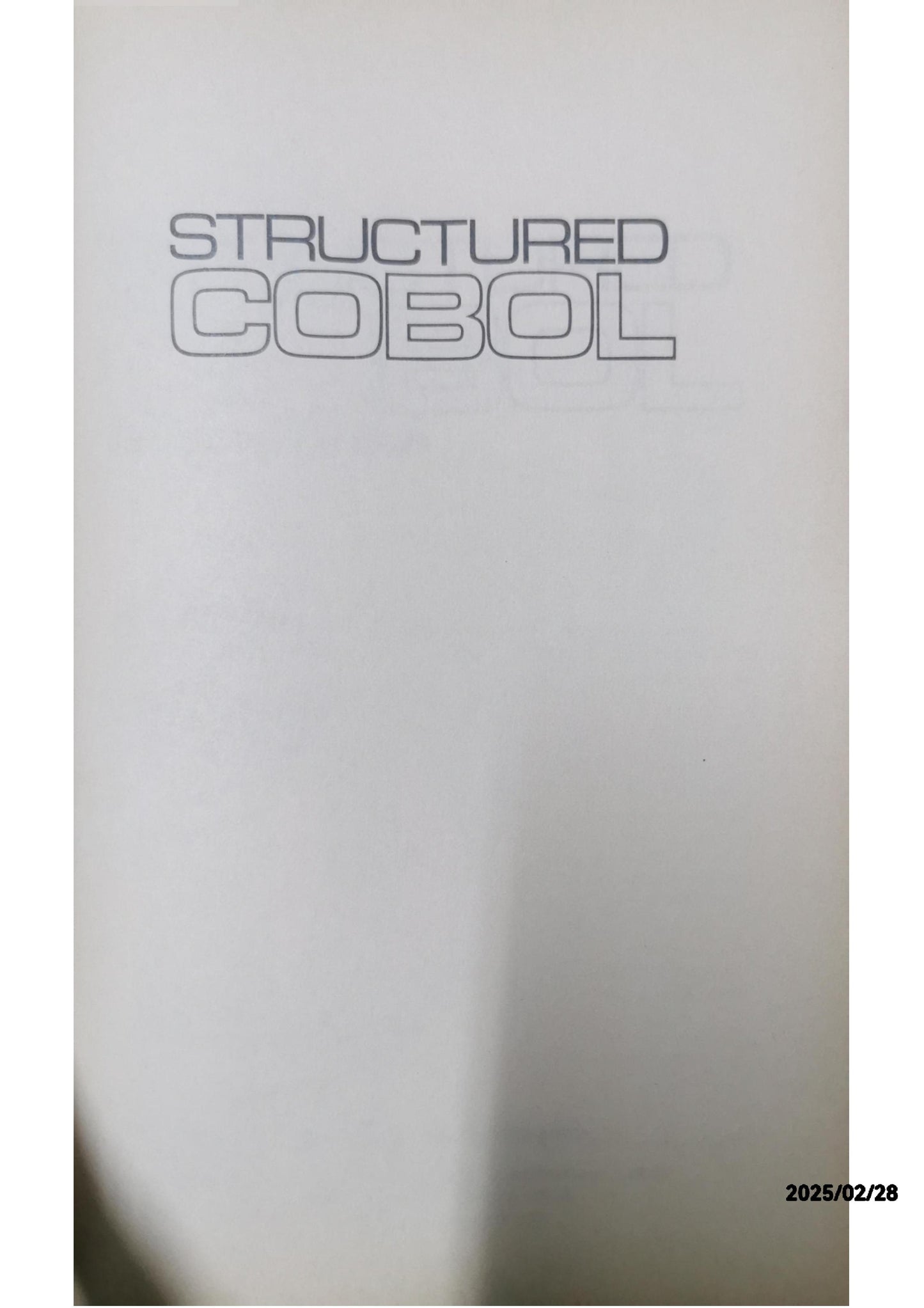 Structured COBOL - Paperback By Philippakis, Andreas S - VERY GOOD