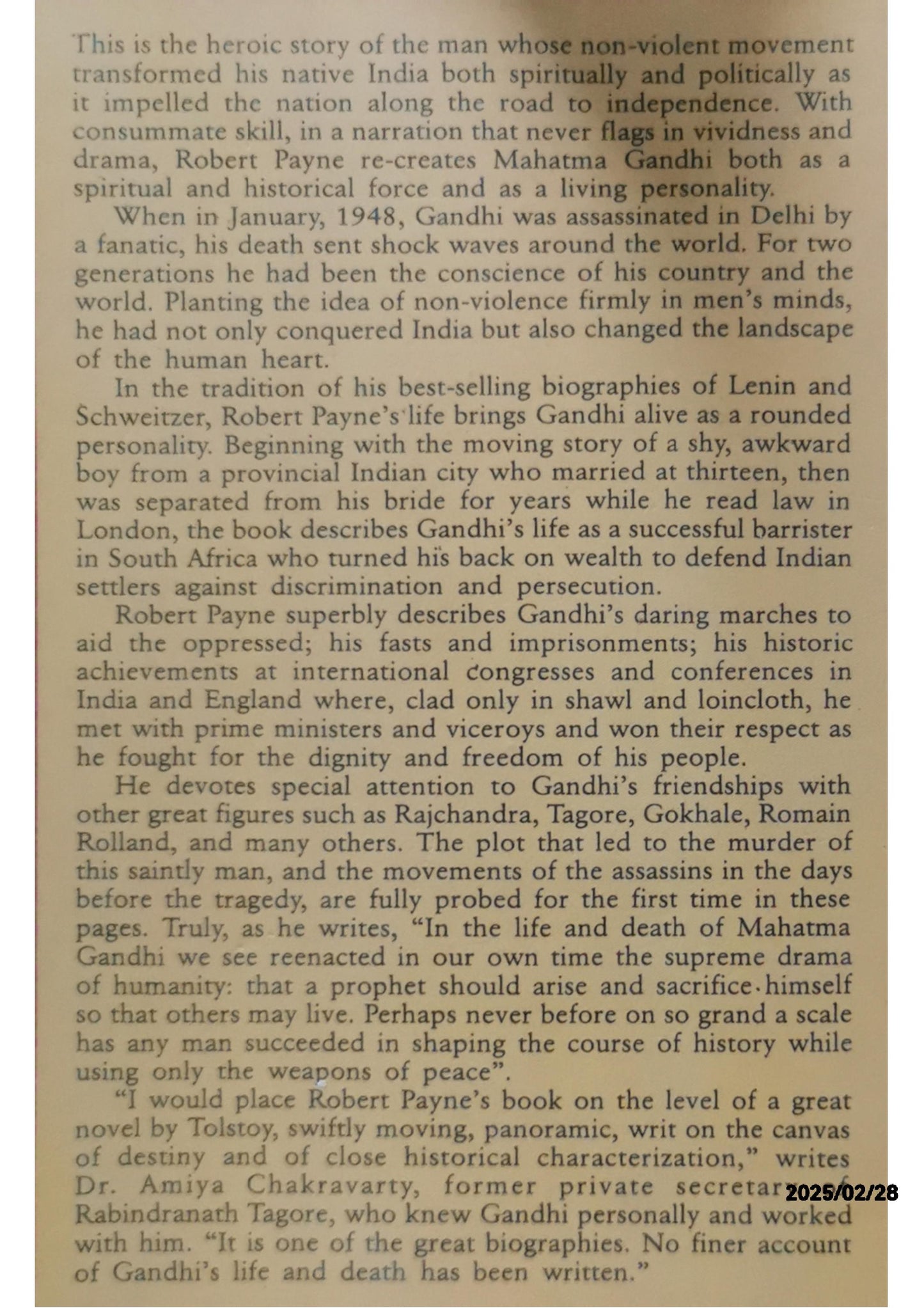 The Life and Death of Mahatma Gandhi (Leaders of Our Time) Paperback – July 1, 1997 by Robert Payne (Author)