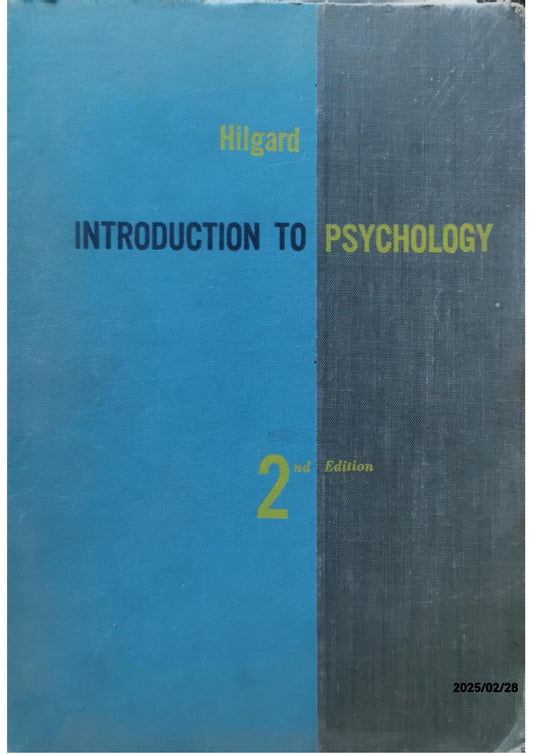 Hilgard Introduction To Psychology 2nd Edition