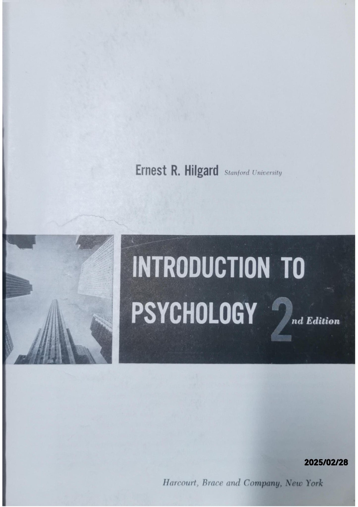 Hilgard Introduction To Psychology 2nd Edition