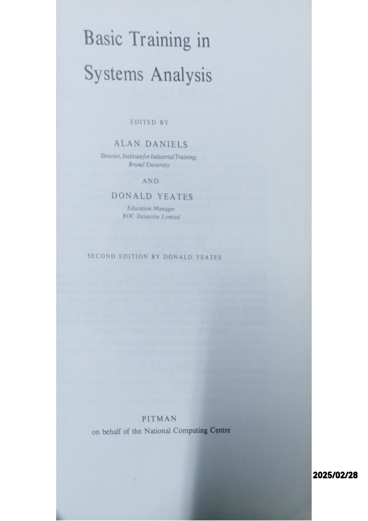 Basic training in systems analysis; Paperback – January 1, 1971 by Alan Daniels (Author)