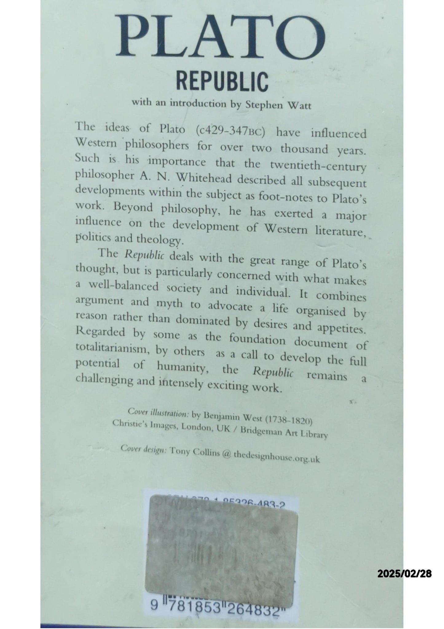 Republic (Classics of World Literature) Paperback – April 5, 1997 by Plato (Author), Tom Griffith (Editor), John Llewelyn Davies (Translator), & 2 more