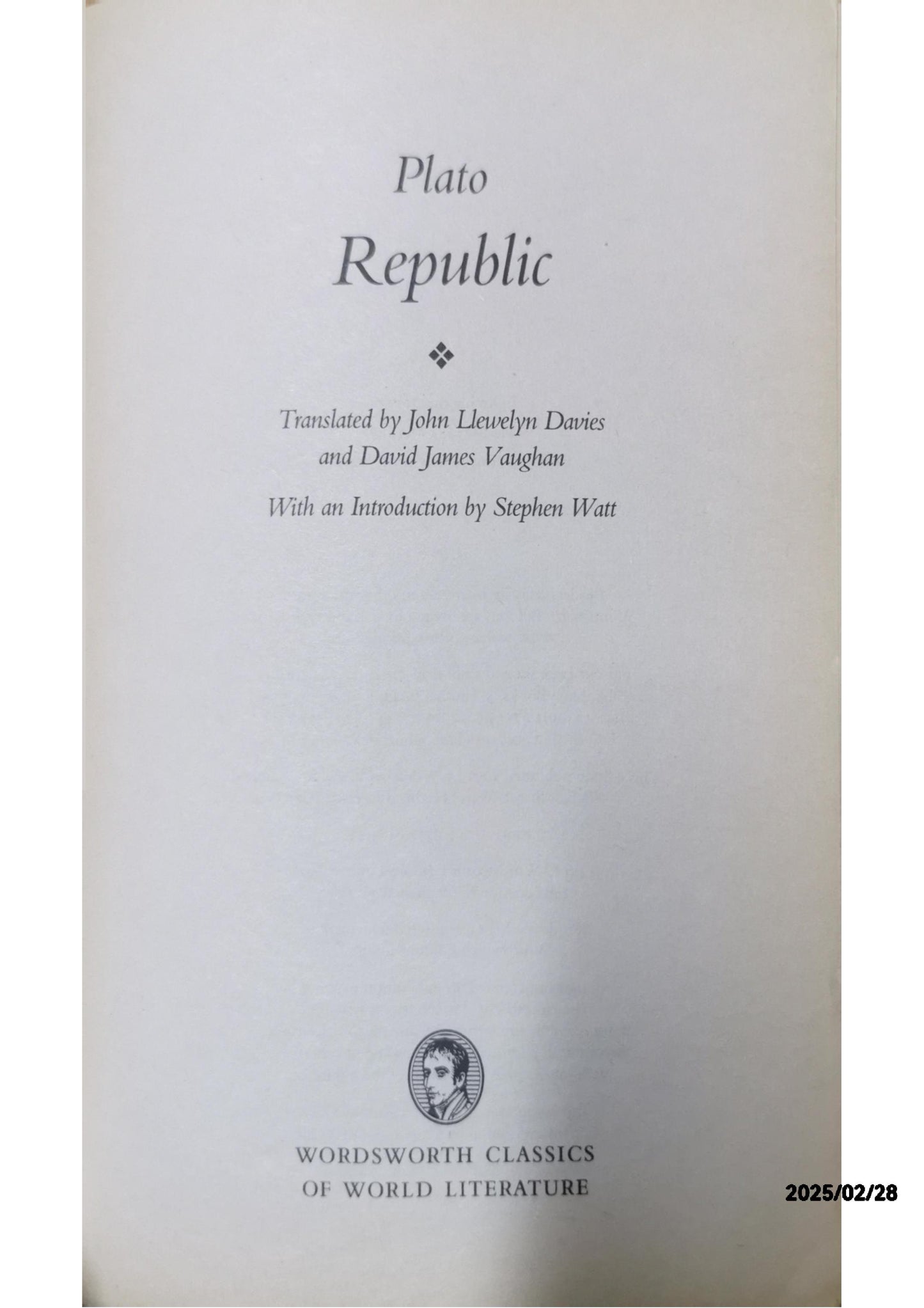 Republic (Classics of World Literature) Paperback – April 5, 1997 by Plato (Author), Tom Griffith (Editor), John Llewelyn Davies (Translator), & 2 more