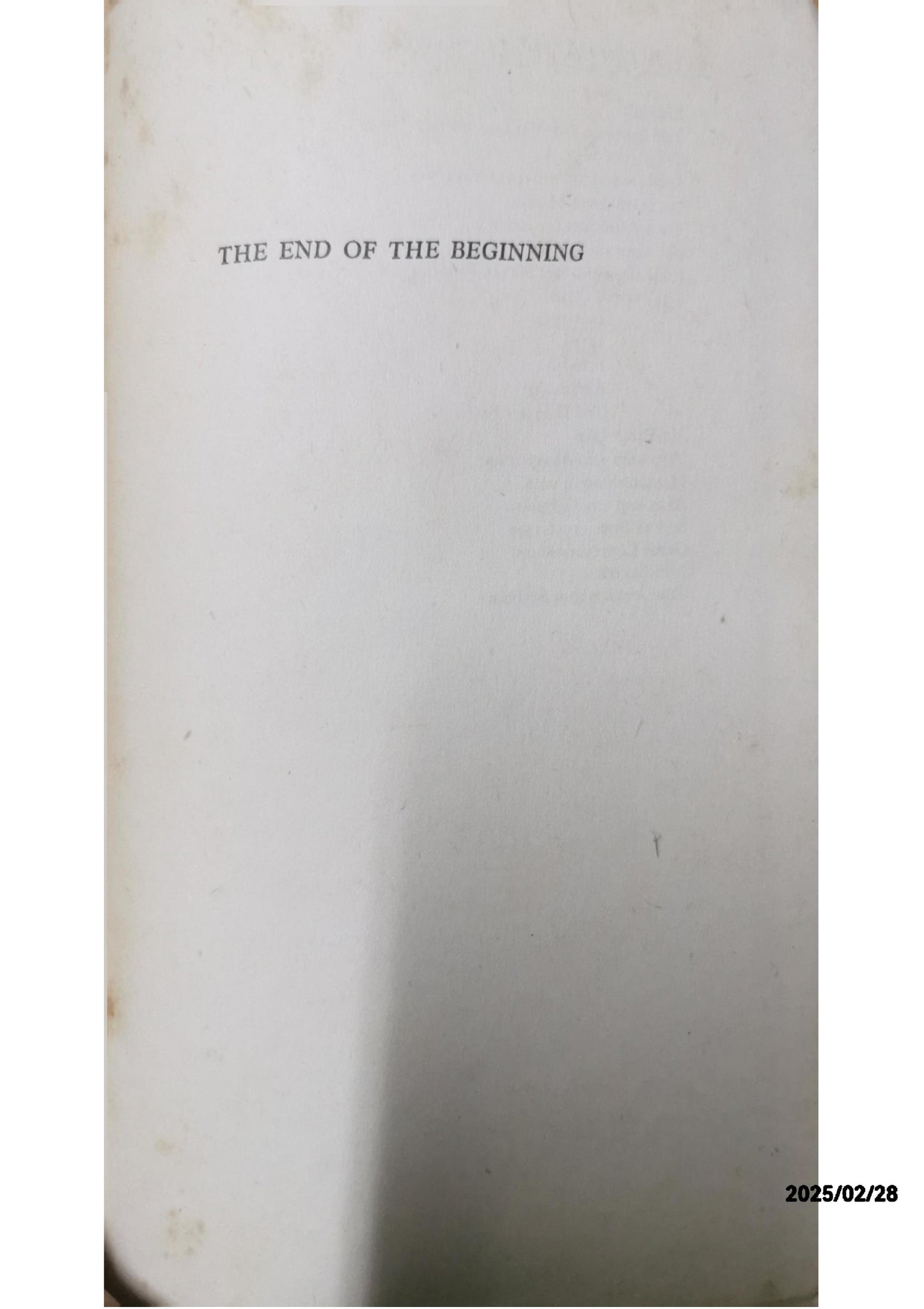 The end of the beginning;: War speeches Hardcover – January 1, 1943 by Winston Churchill (Author)