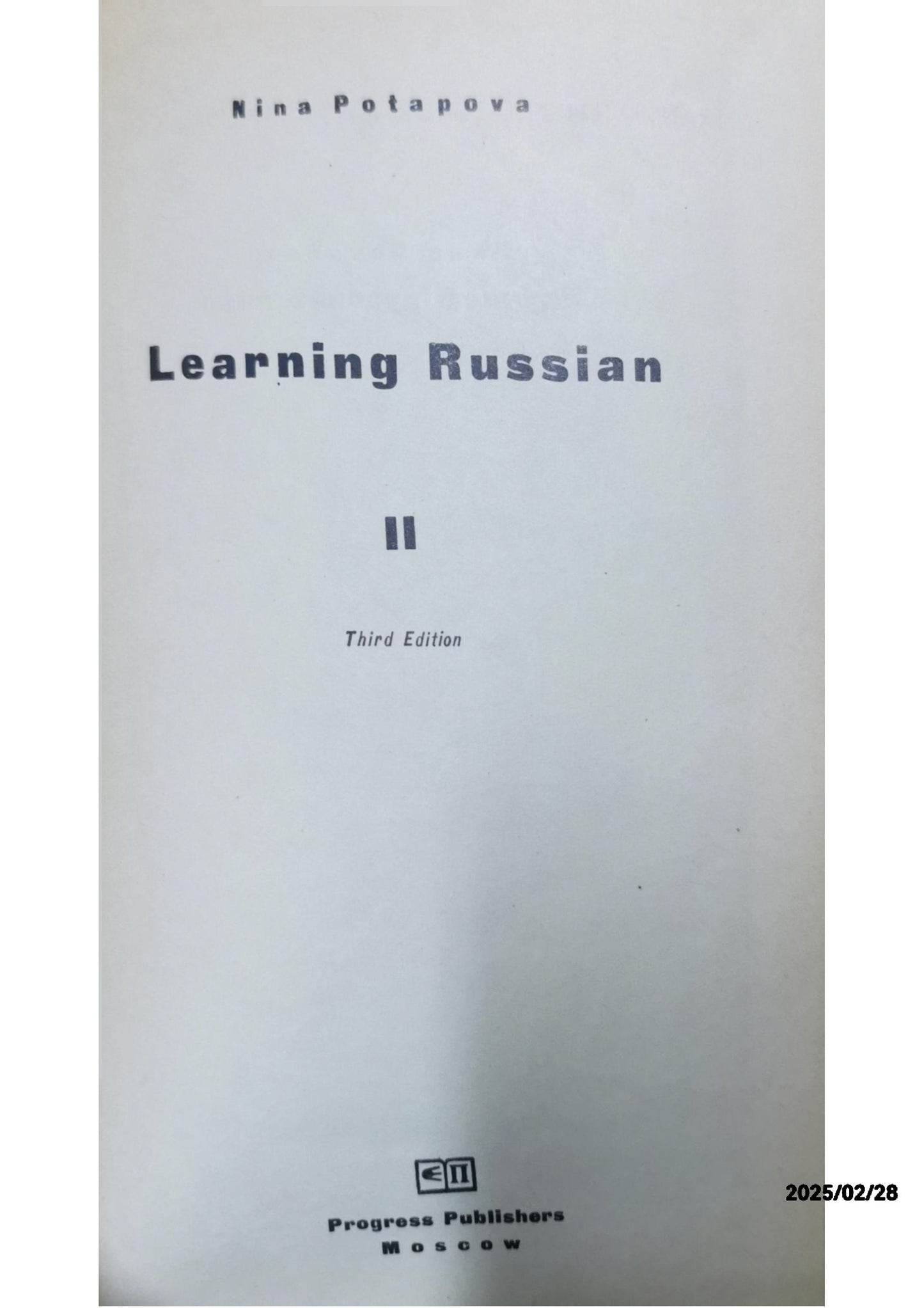 Learning Russian Paperback by N. Potapova (Author)