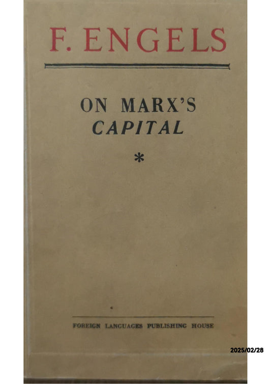 On Marx's Capital - Softcover Engels, Friedrich 1820-1895