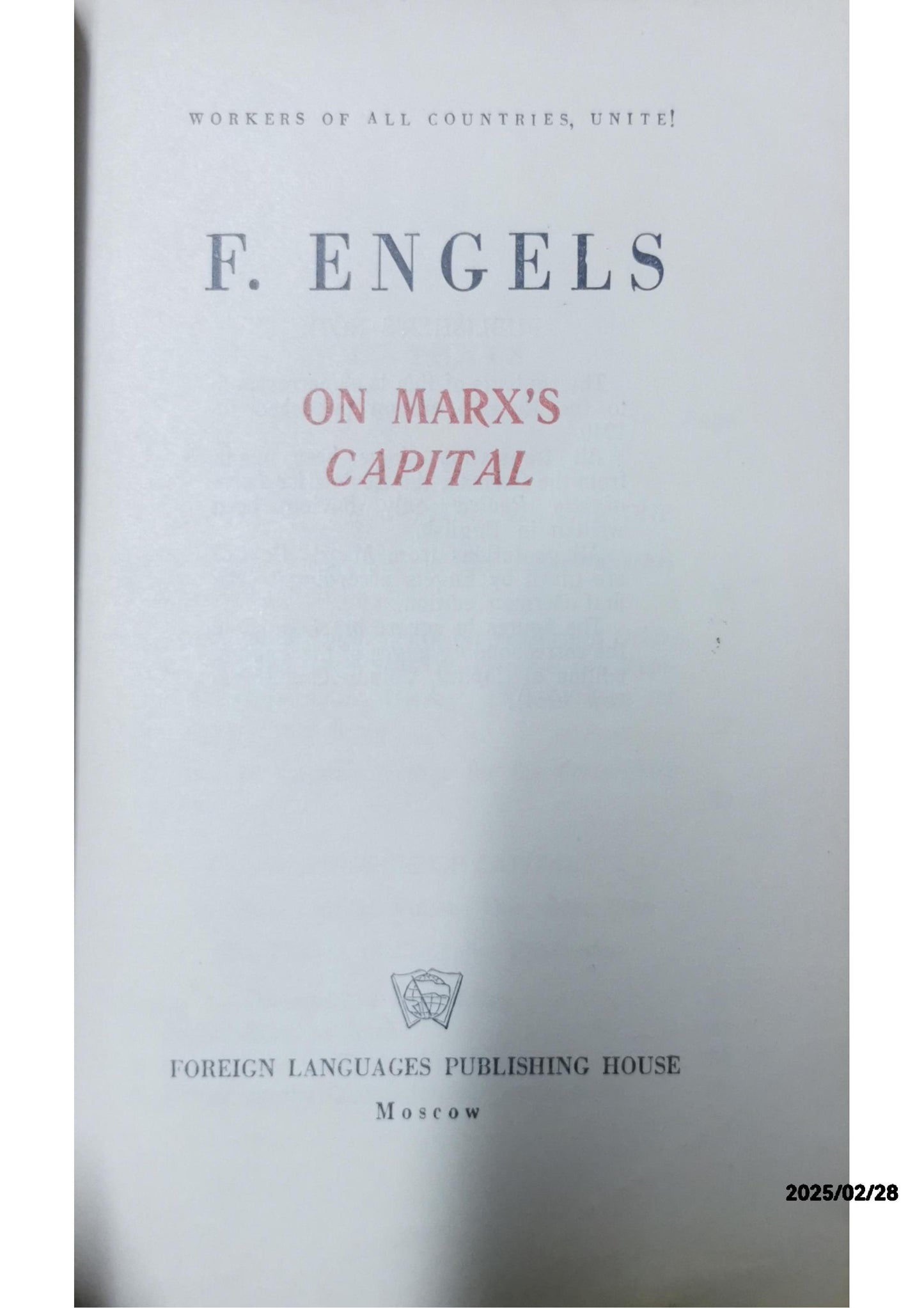 On Marx's Capital - Softcover Engels, Friedrich 1820-1895