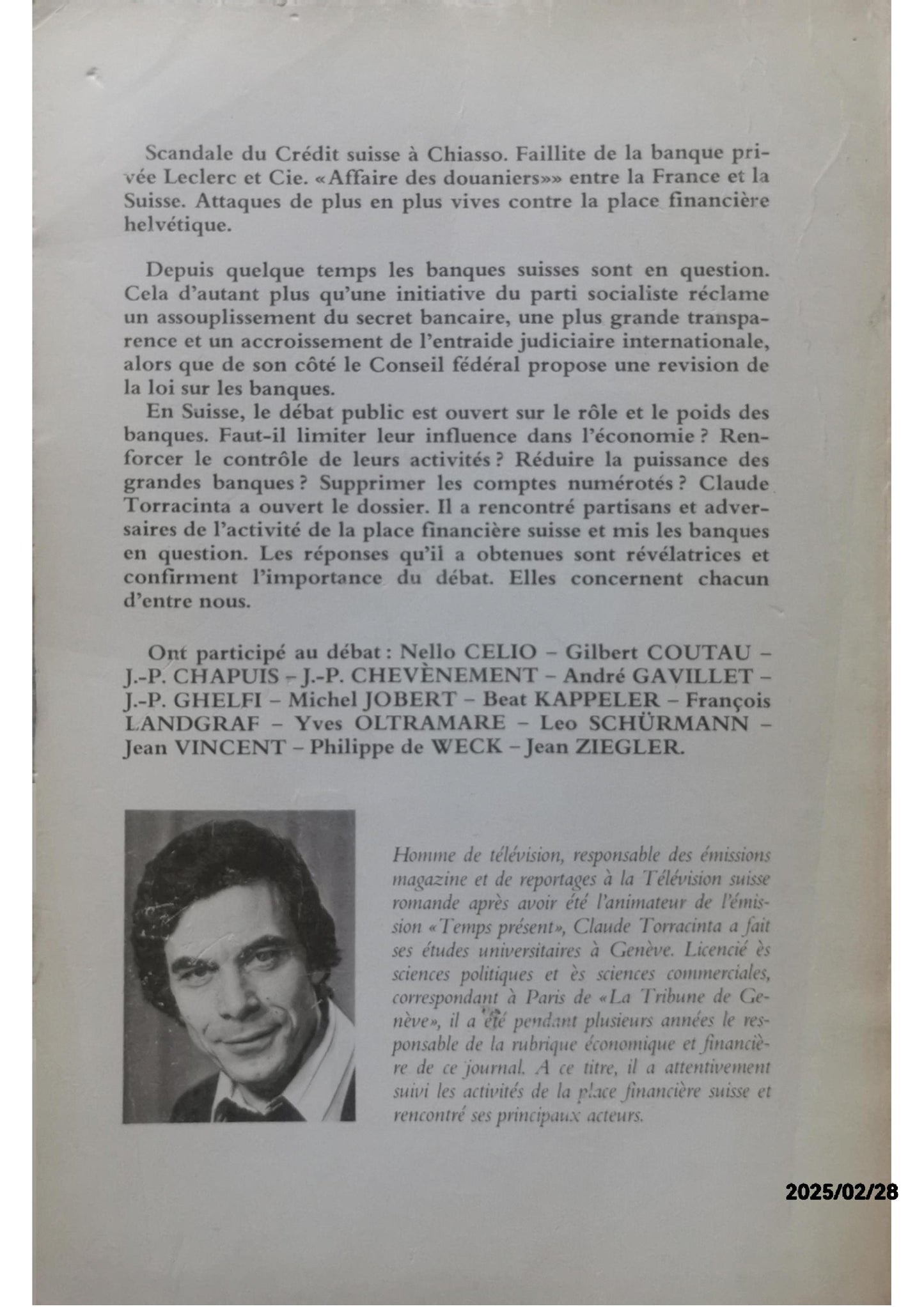 Les Banques Suisses en question - Dossier Torracinta Claude Edité par Editions de l'Aire, 1981 Ancien(s) ou d'occasion Etat : bon Couverture souple