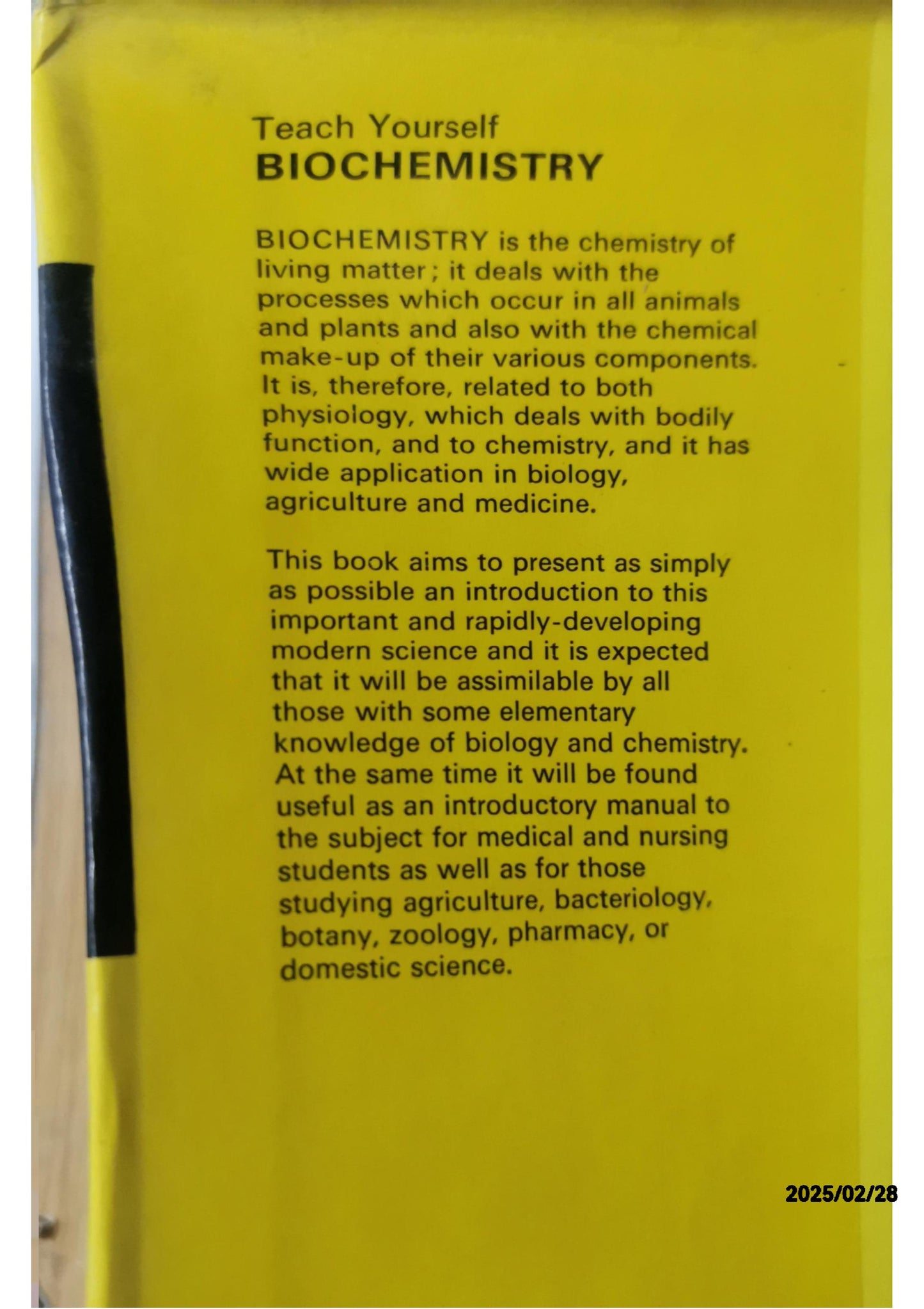 Teach yourself biochemistry (The Teach yourself books) Hardcover – January 1, 1960 by P. H Jellinck (Author)