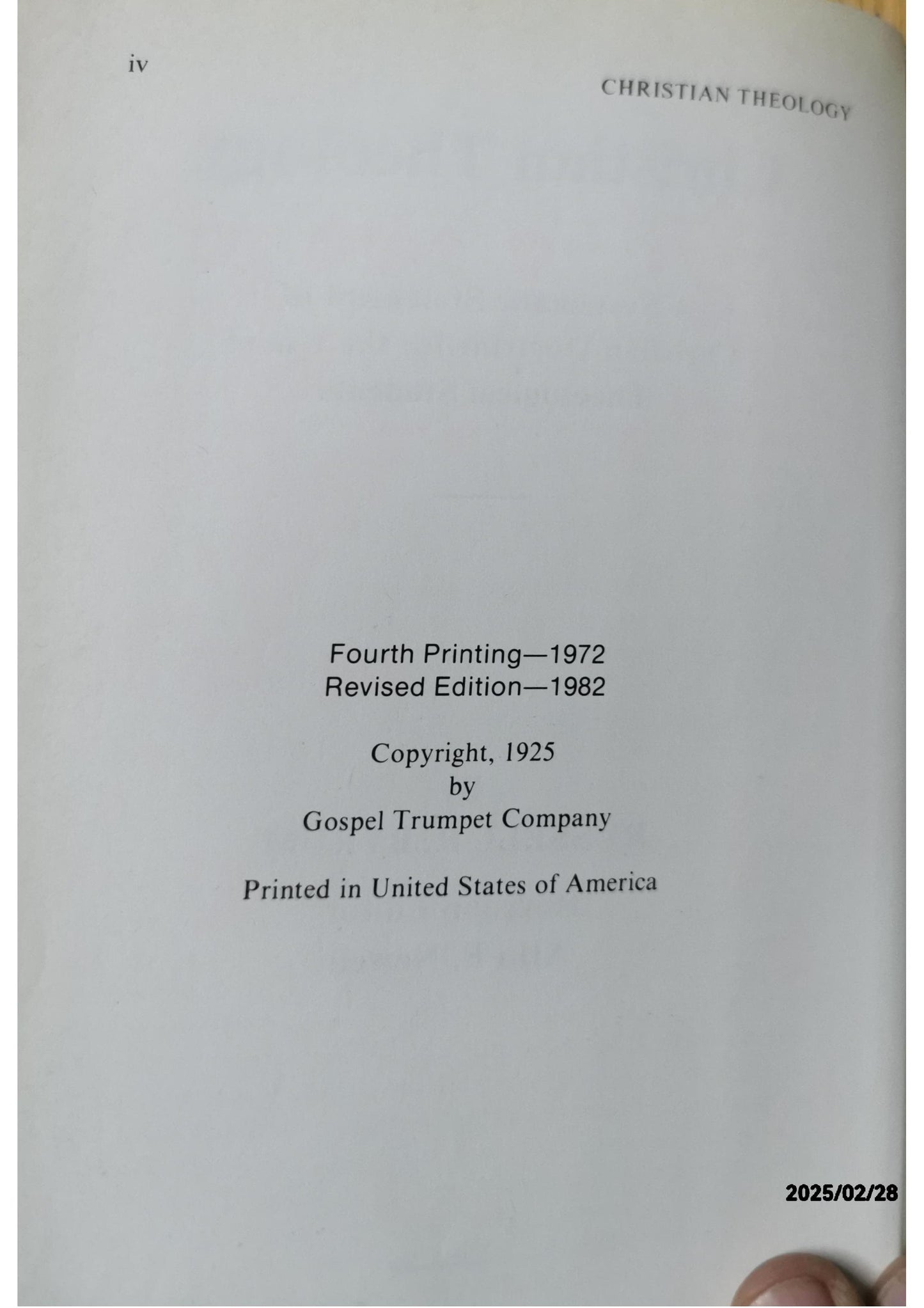 Christian Theology: A Systematic Statement of Christian Doctrine for the Use of Theological Students Hardcover – January 1, 1925 by Russell R. Byrum (Author)