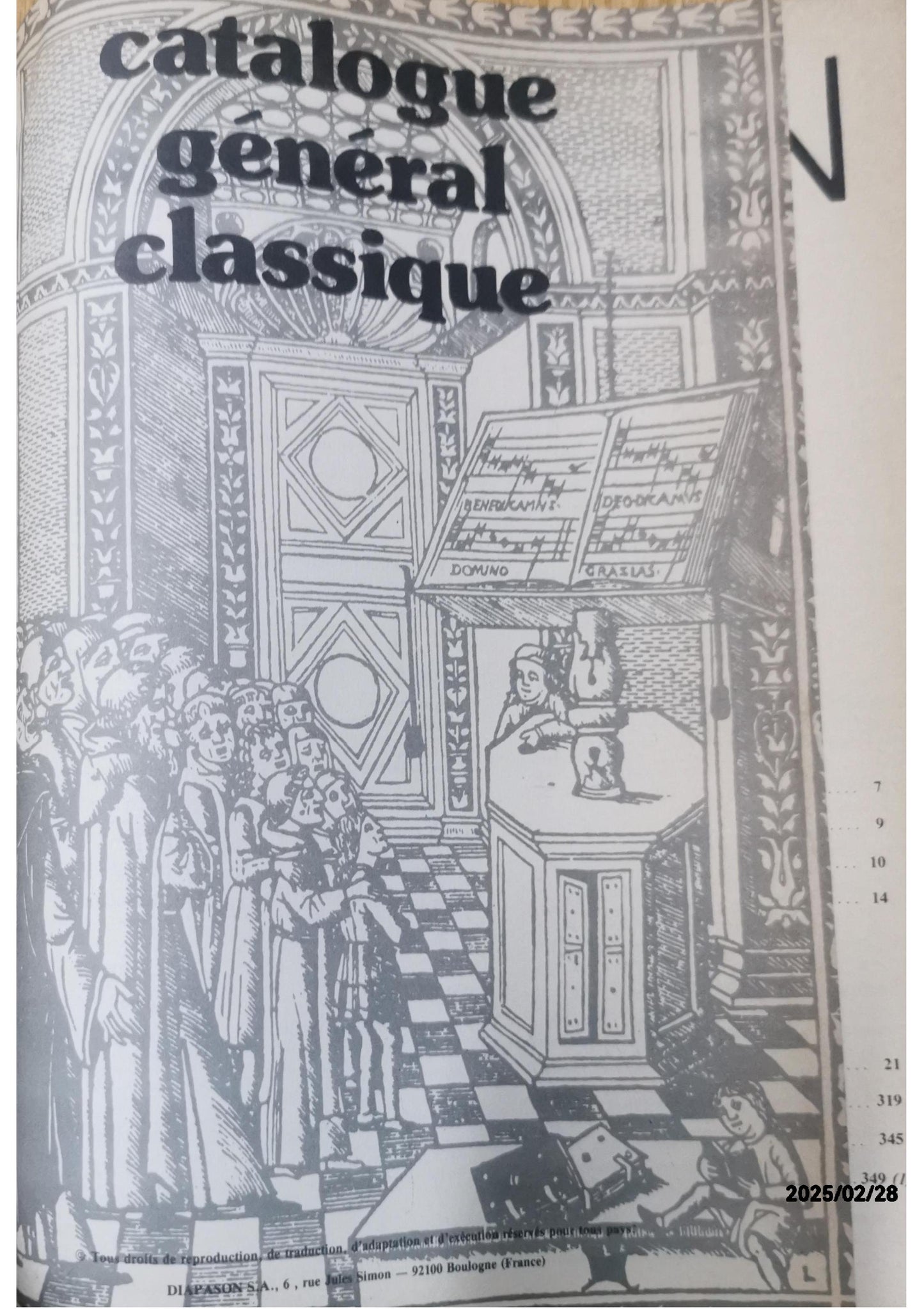 DIAPASON. Catalogue general 1982 . Disques et cassettes de musique classique et de diction Verlag: Diapason, 315 pgs., Paris, 1982 Zustand: Very Good Hardcover