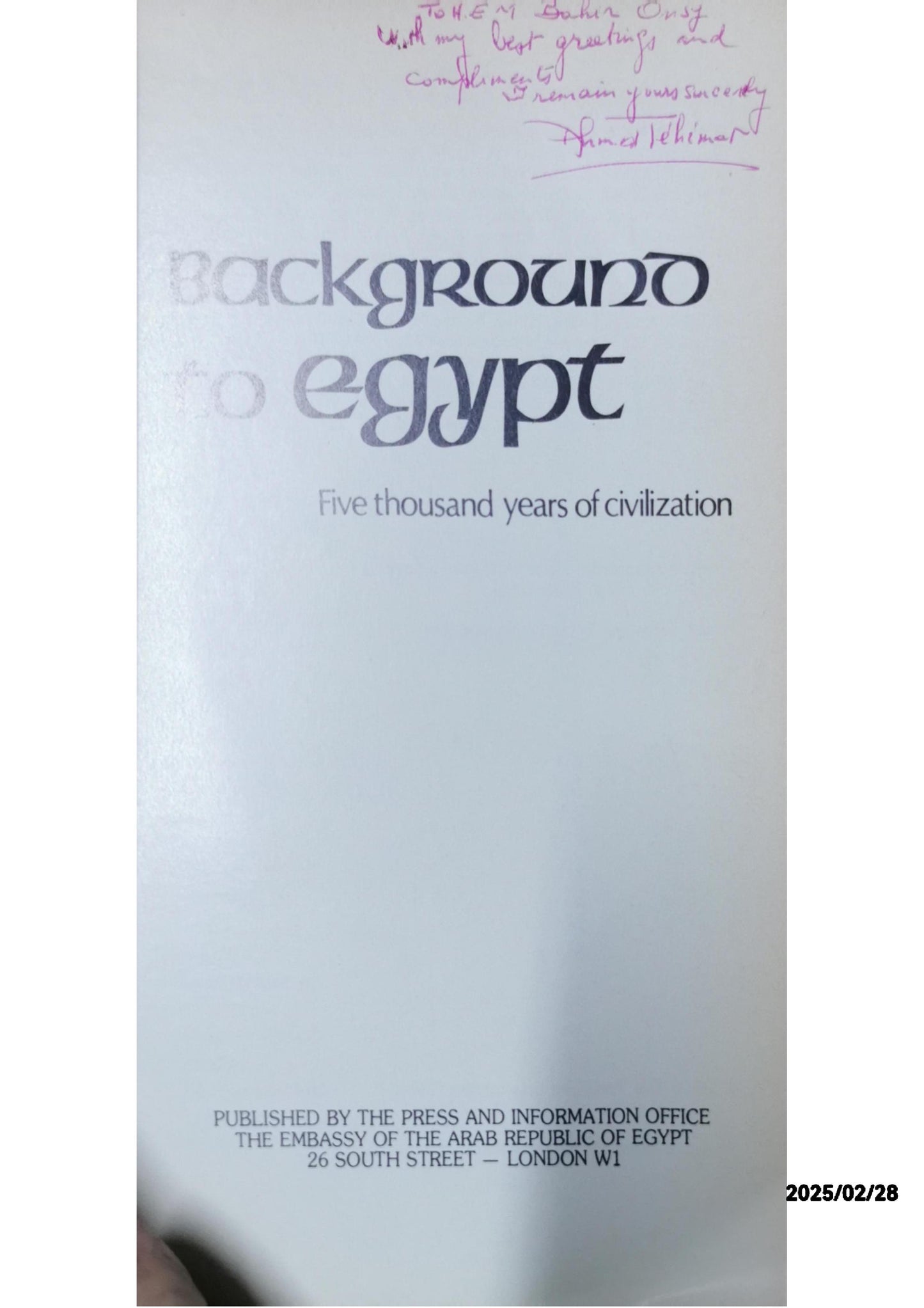 Background to Egypt Five Thousand years of Civilization Paperback – January 1, 1977 by Editors (Author)