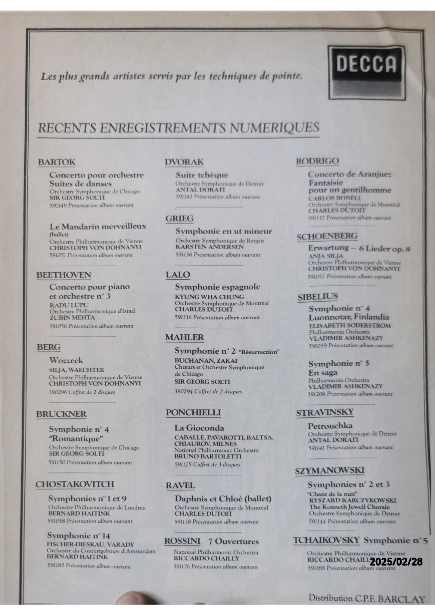 DIAPASON. Catalogue general 1982 . Disques et cassettes de musique classique et de diction Verlag: Diapason, 315 pgs., Paris, 1982 Zustand: Very Good Hardcover