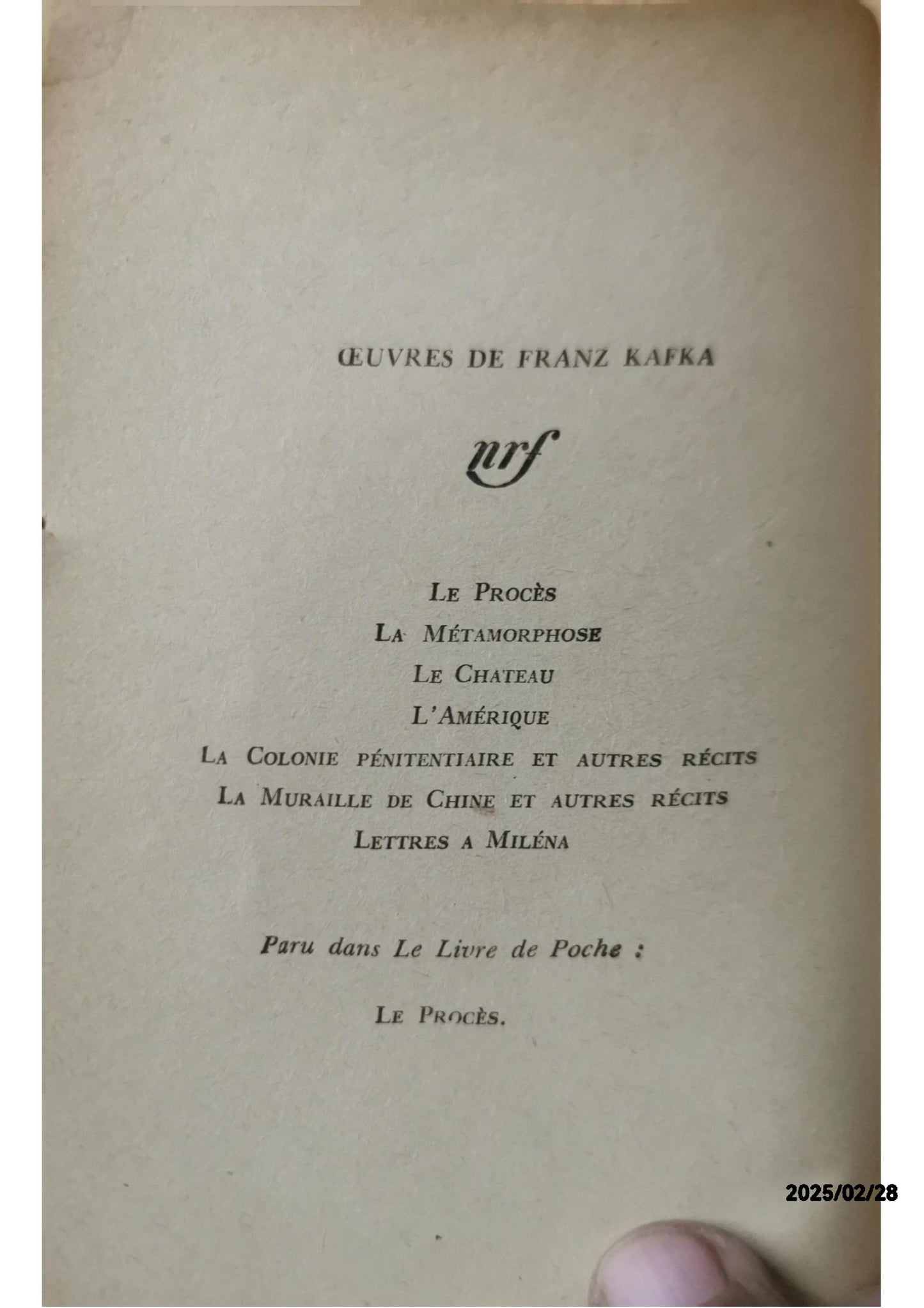 La Metamorphose (French Edition) Mass Market Paperback – January 15, 2015 French Edition  by Franz Kafka (Author)