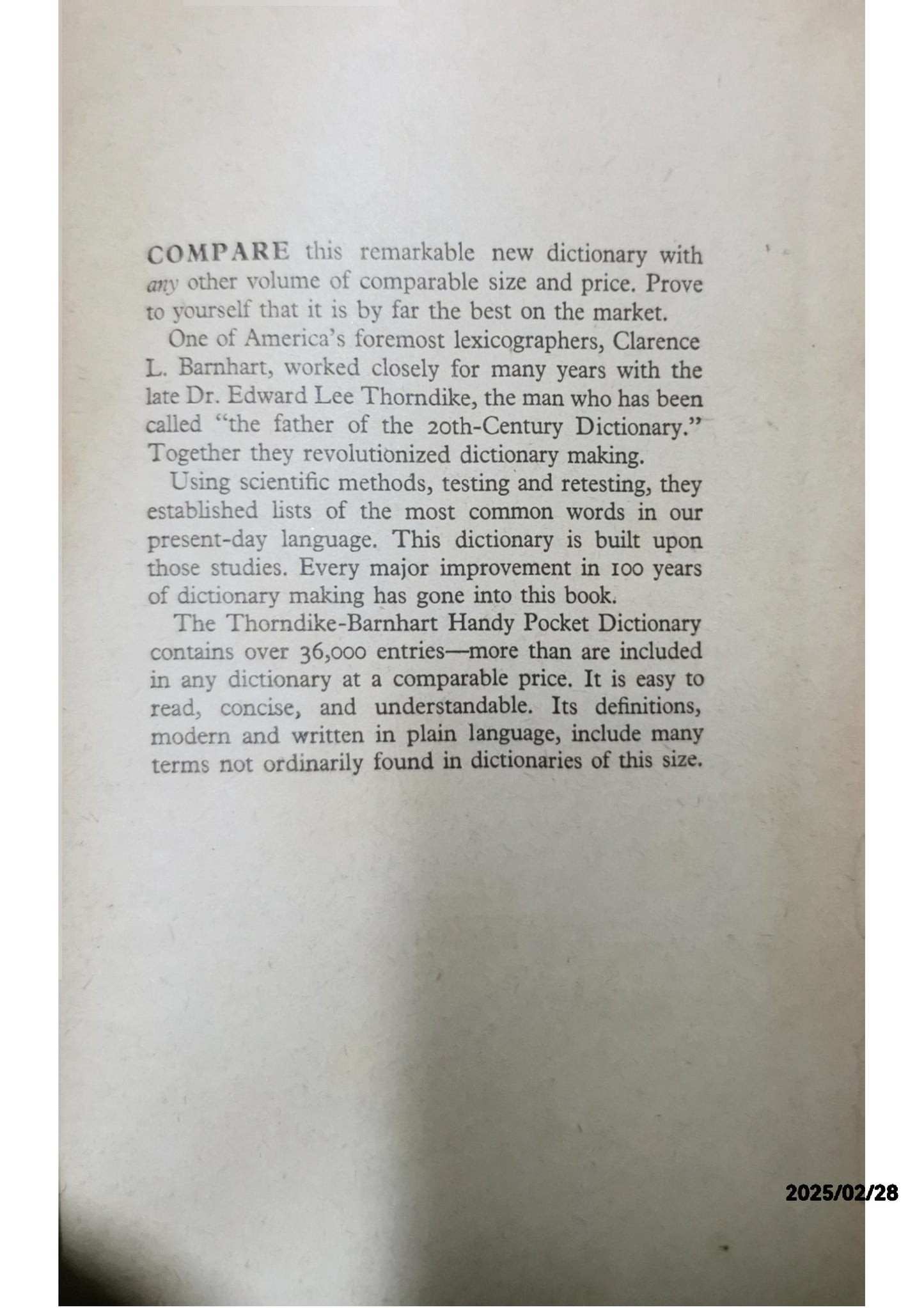 Thorndike-Barnhart Comprehensive Desk Dictionary Hardcover 1967