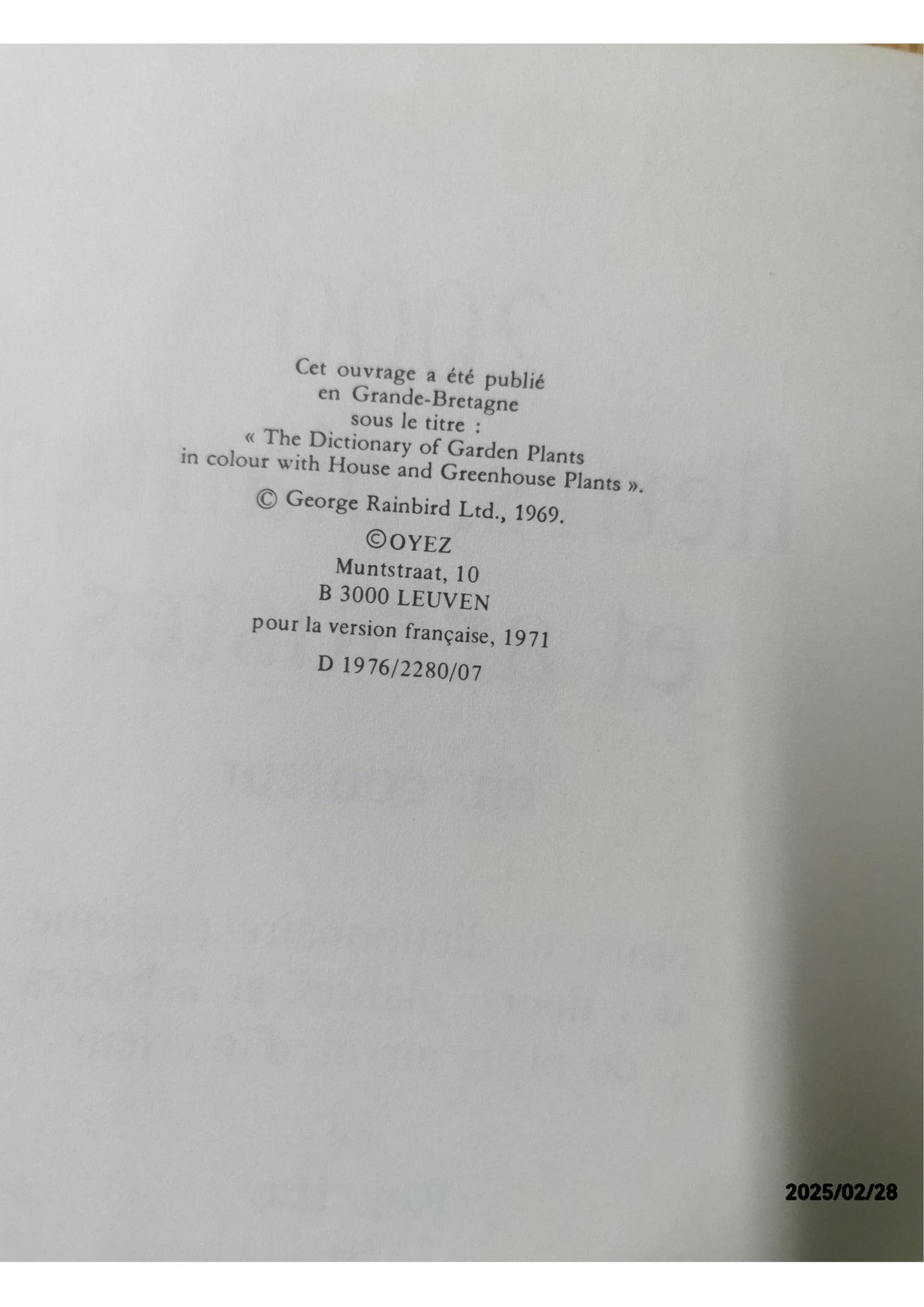 2000 FLEURS PLANTES ET ARBUSTES EN COULEUR Relié – 1 janvier 1971 Édition en Anglais  de HAY ROY / M.SINGE PATRICK (Auteur)