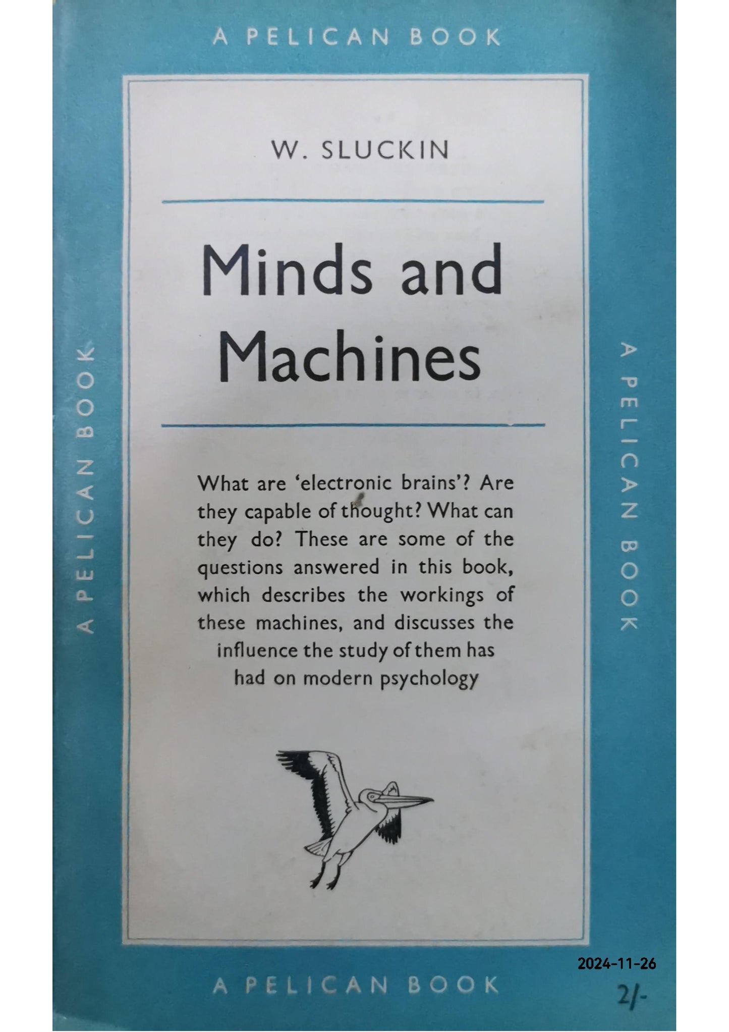 Minds and Machines Book by W. Sluckin