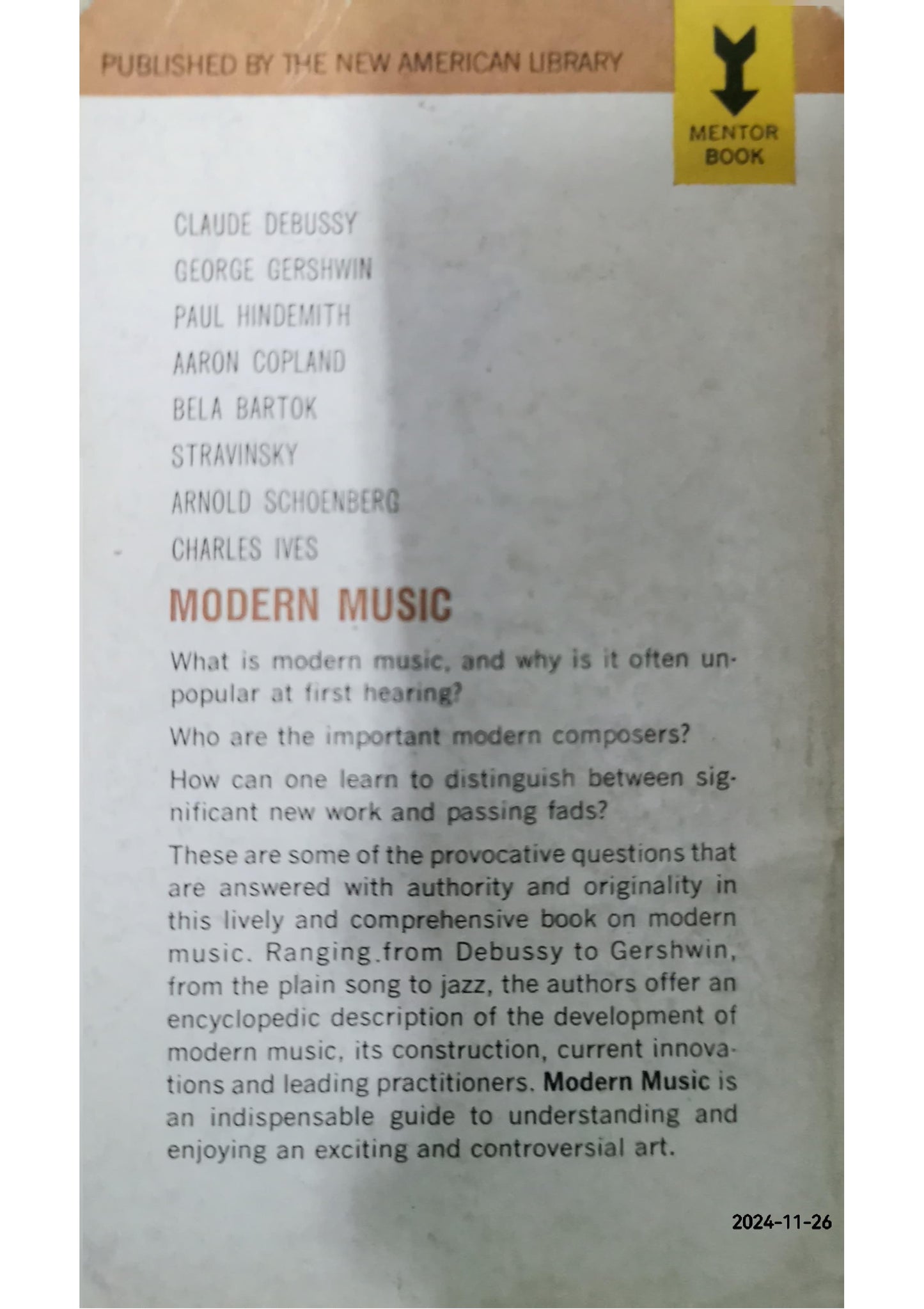 Modern music Unknown Binding –  by John tasker Howard & James lyons