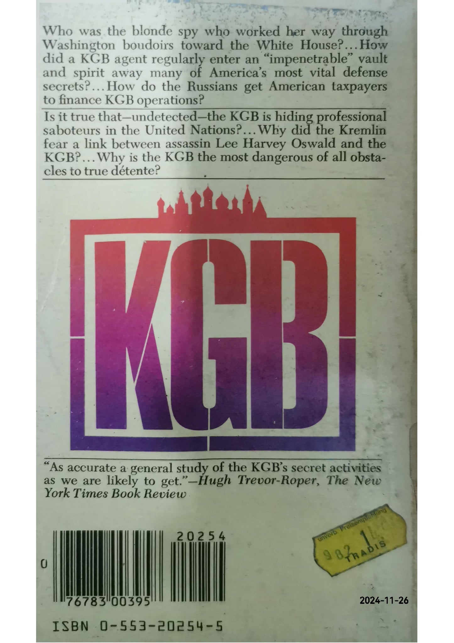 KGB: The Secret Work of Soviet Secret Agents  by John BARRON