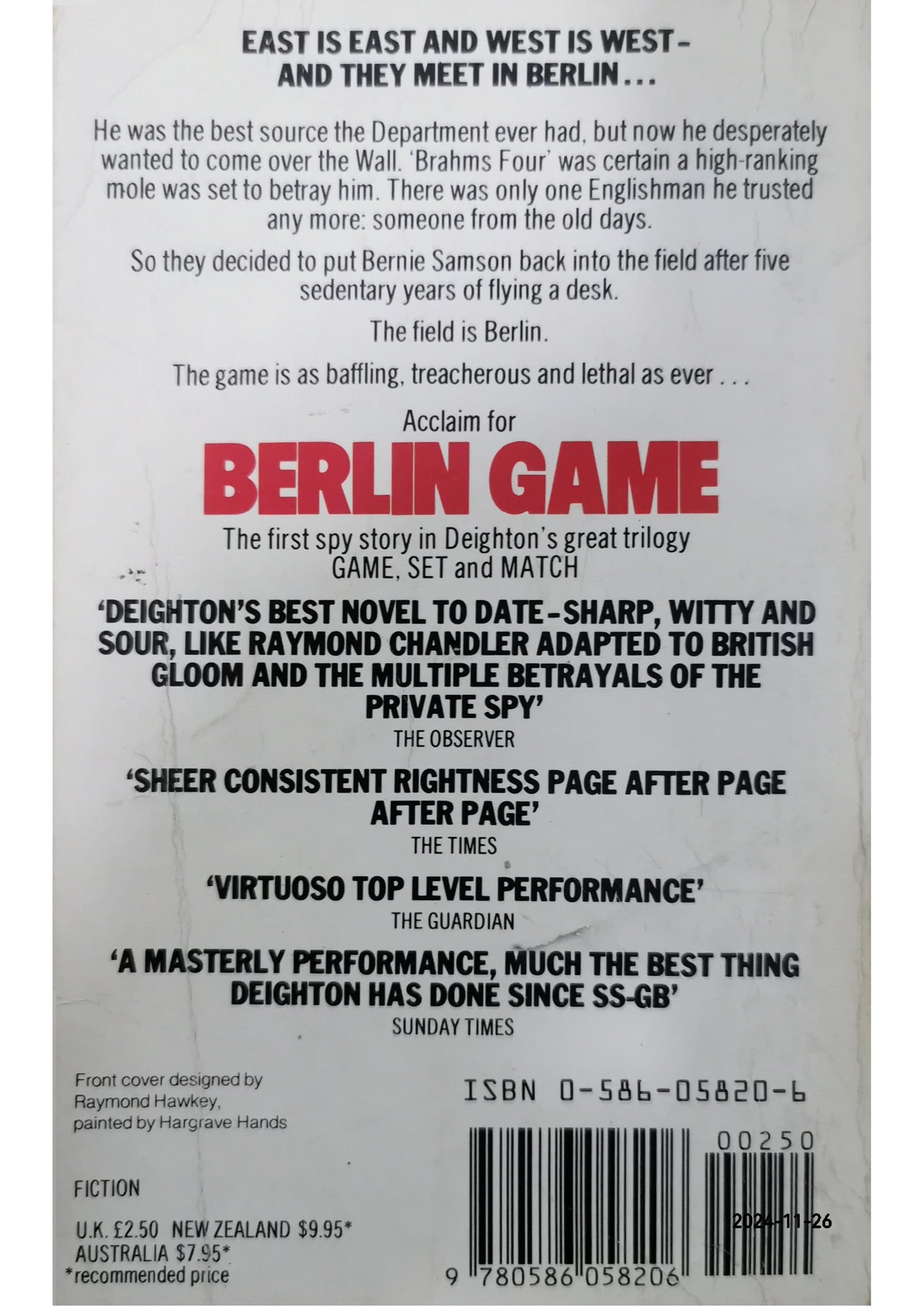 Berlin Game Novel by Len Deighton