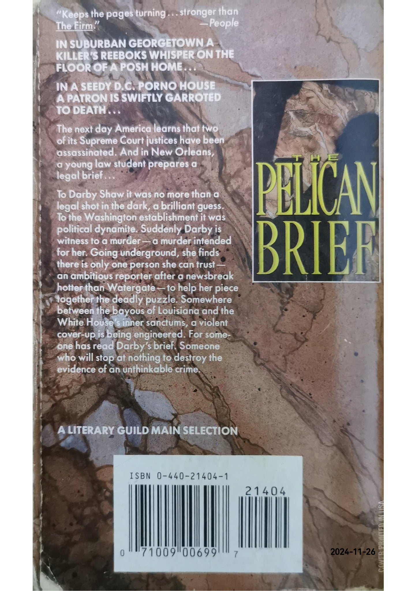 The Pelican Brief Novel by John Grisham