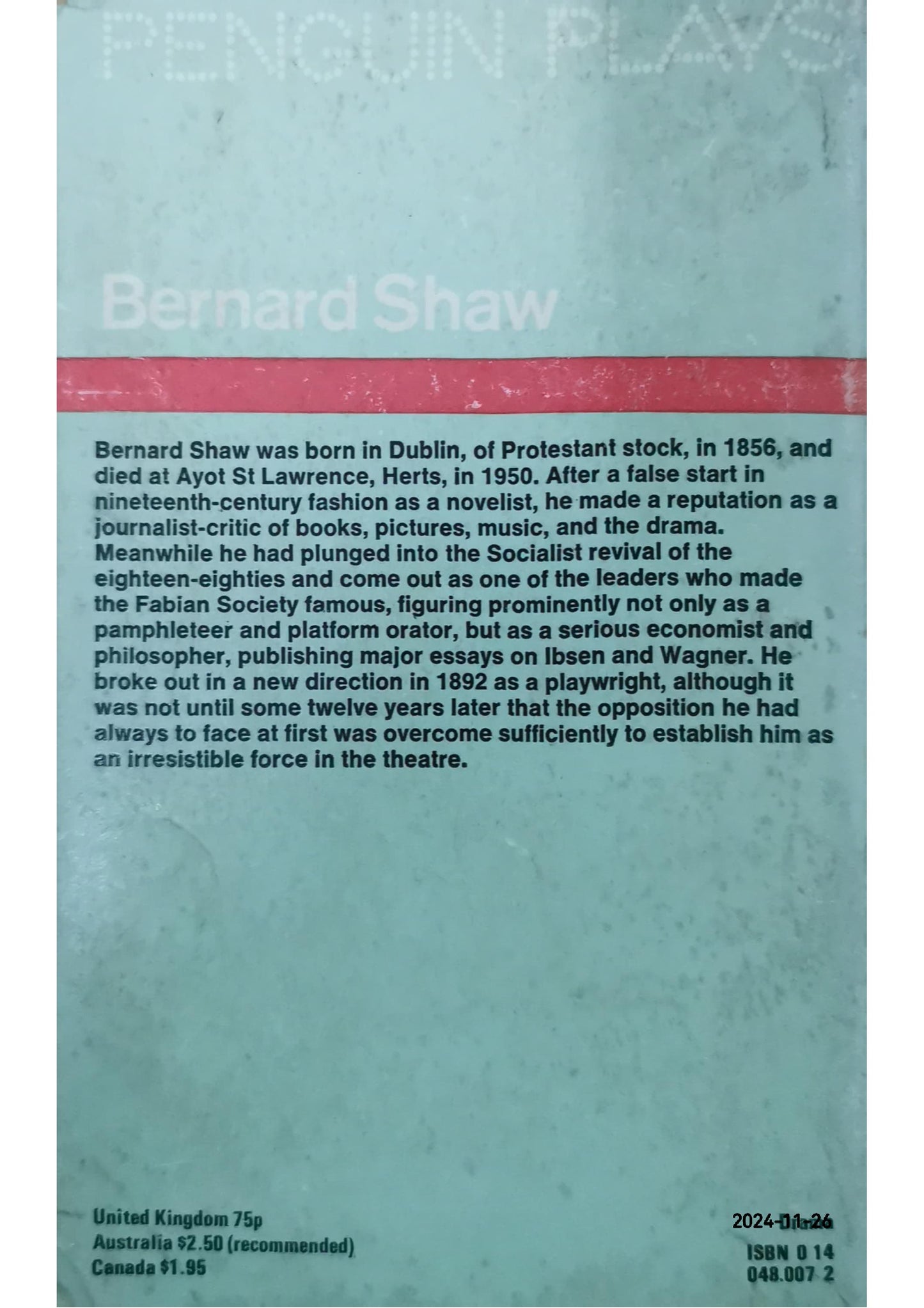 Major Barbara Play by George Bernard Shaw