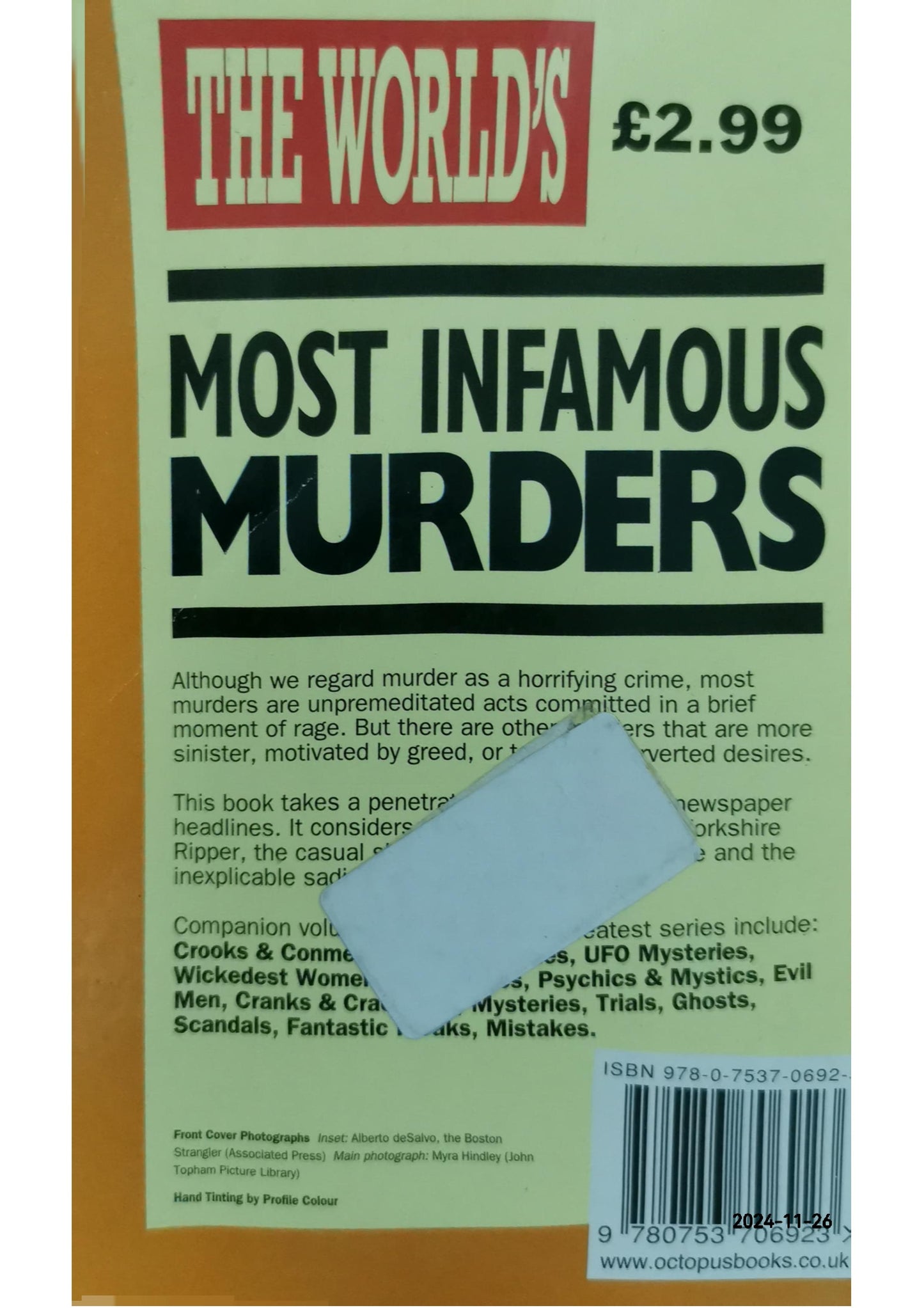 The World's Most Infamous Murders (World's Greatest) Unknown Binding –  by Roger and Nigel Blundell. Boar