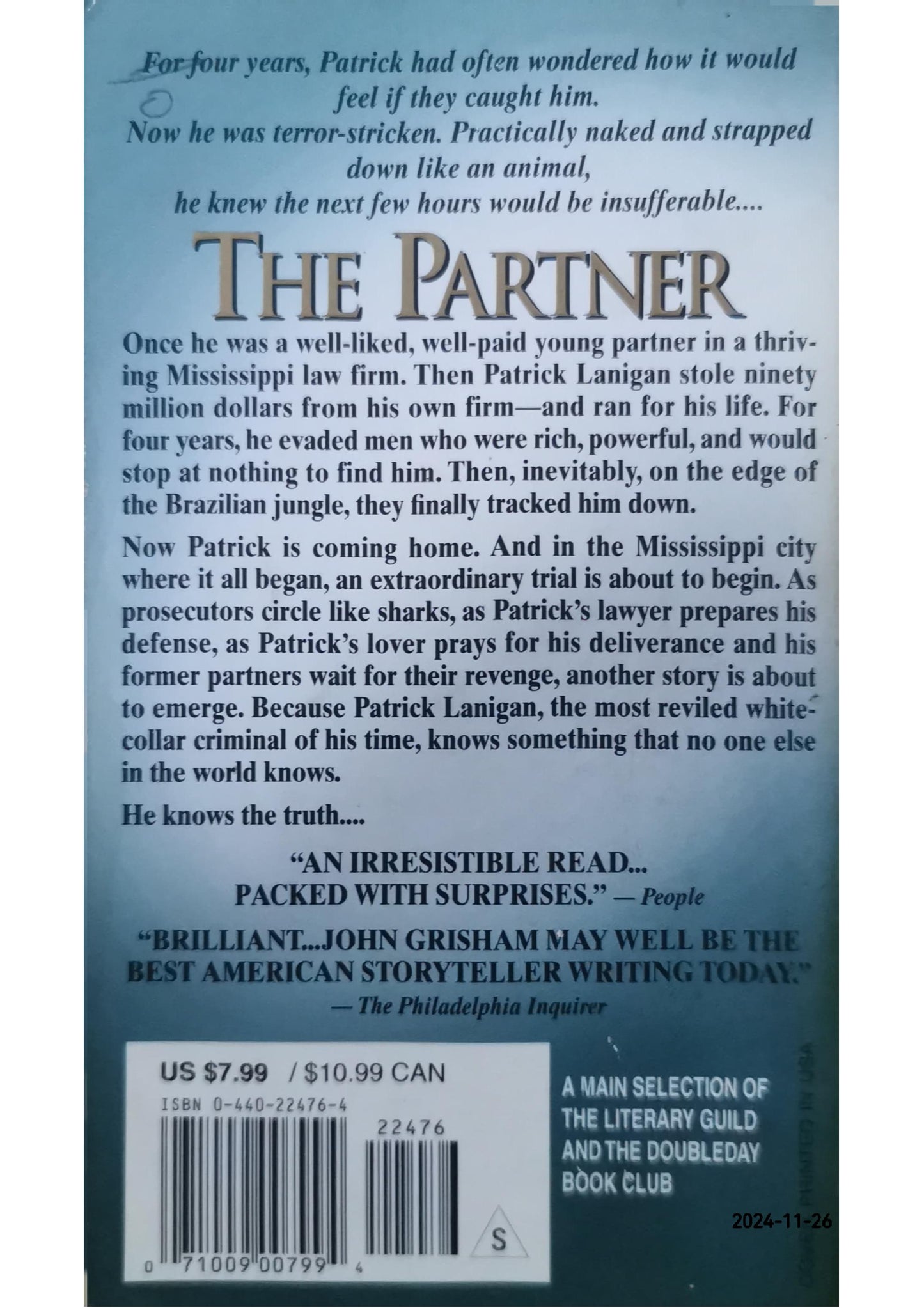 The partner Novel by John Grisham