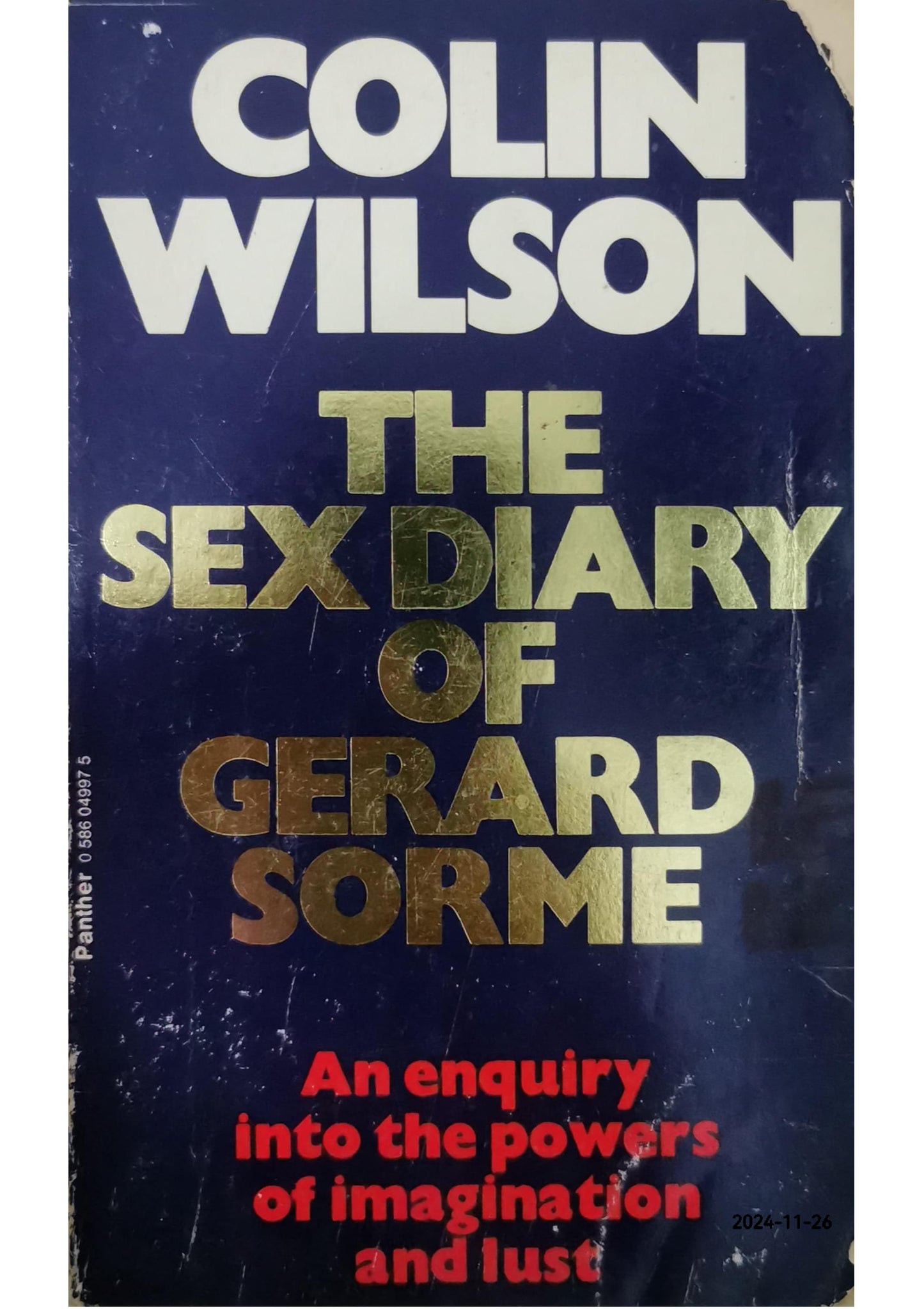 The Sex Diary of Gerard Sorme Mass Market Paperback –  by Colin Wilson