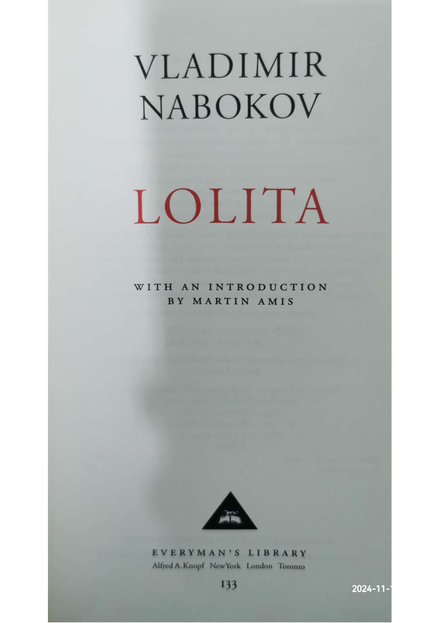 Lolita Novel by Vladimir Nabokov