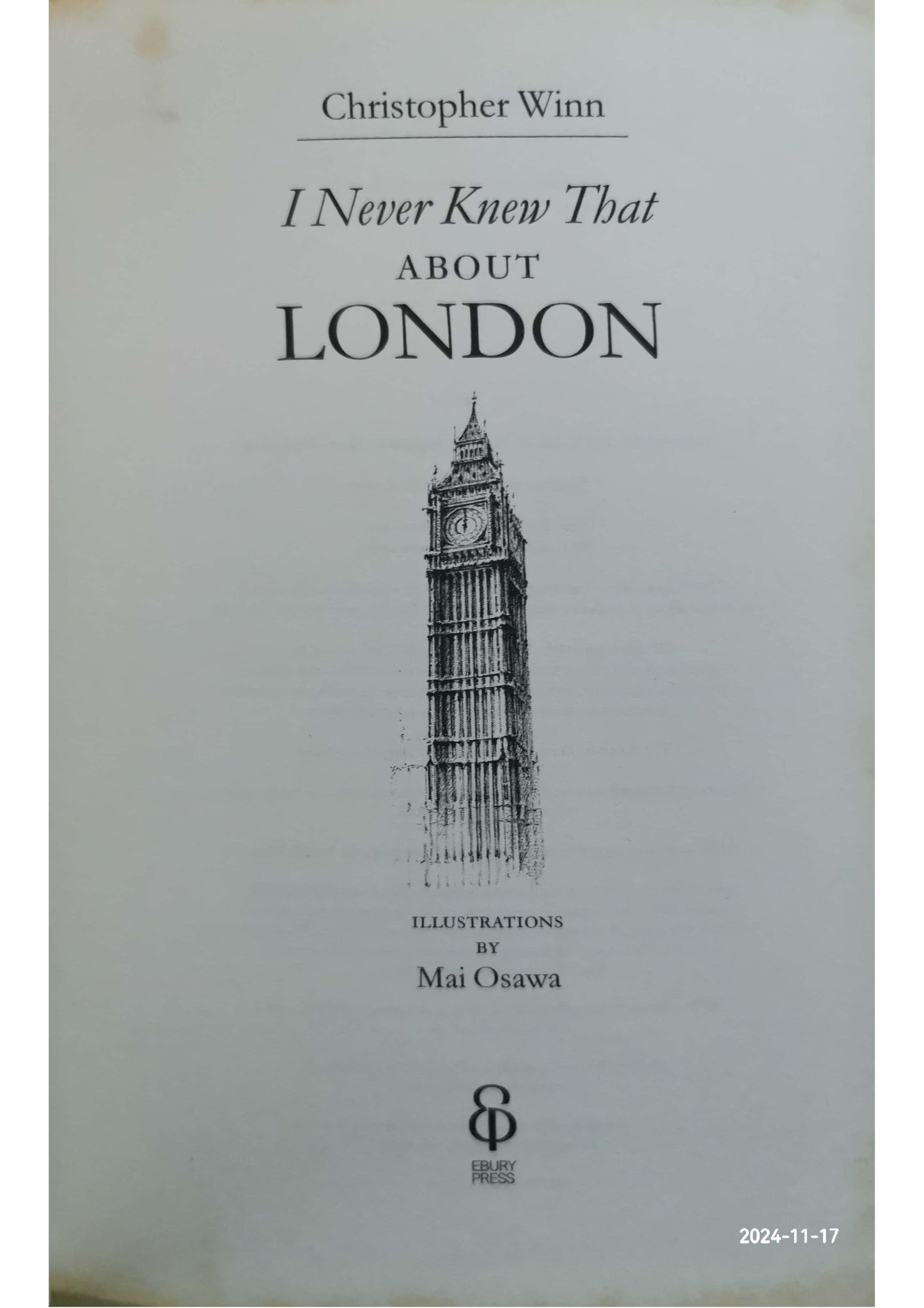 I Never Knew That About London Book by Christopher Winn