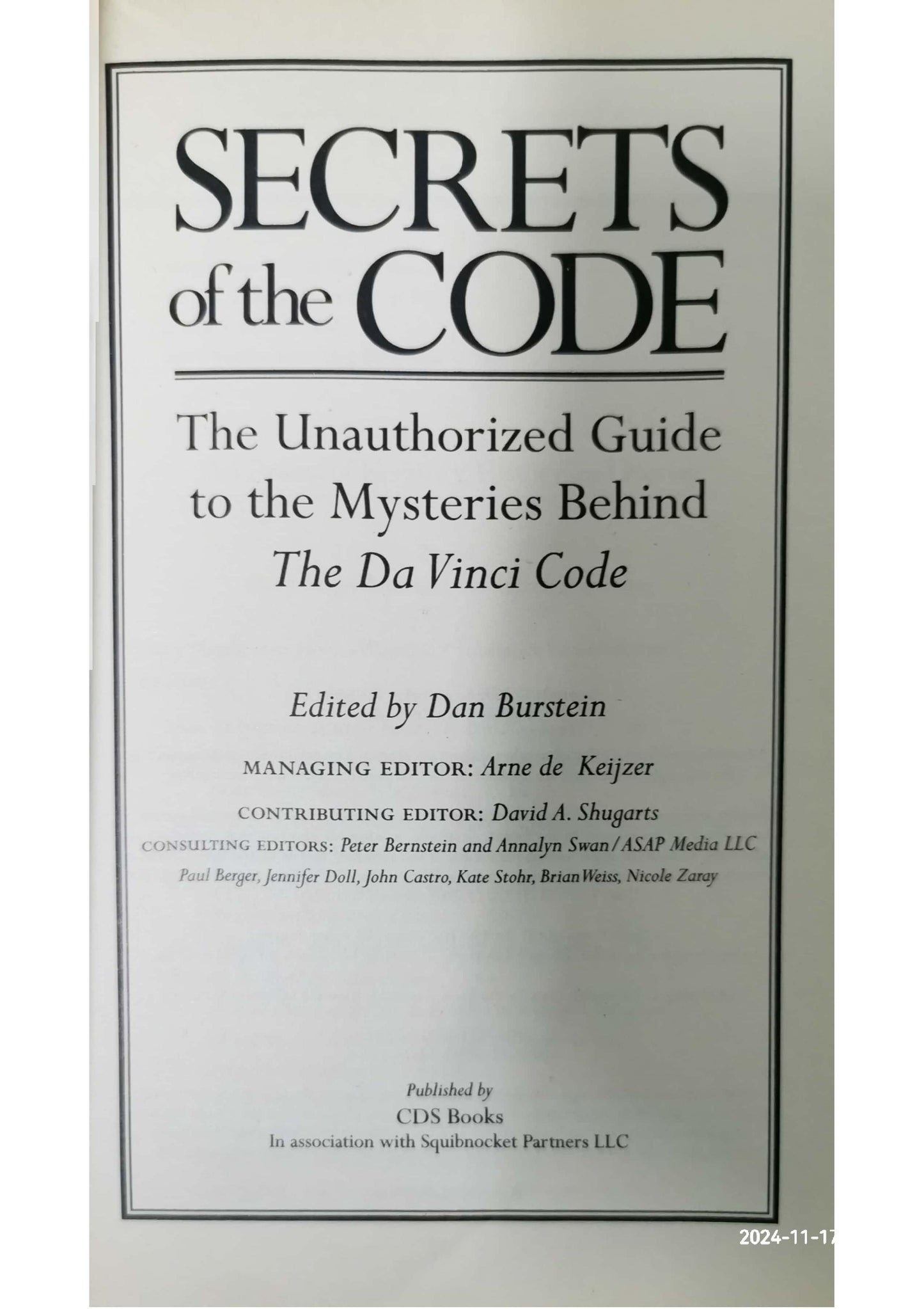 Secrets of the Code Paperback –  by Dan Burstein